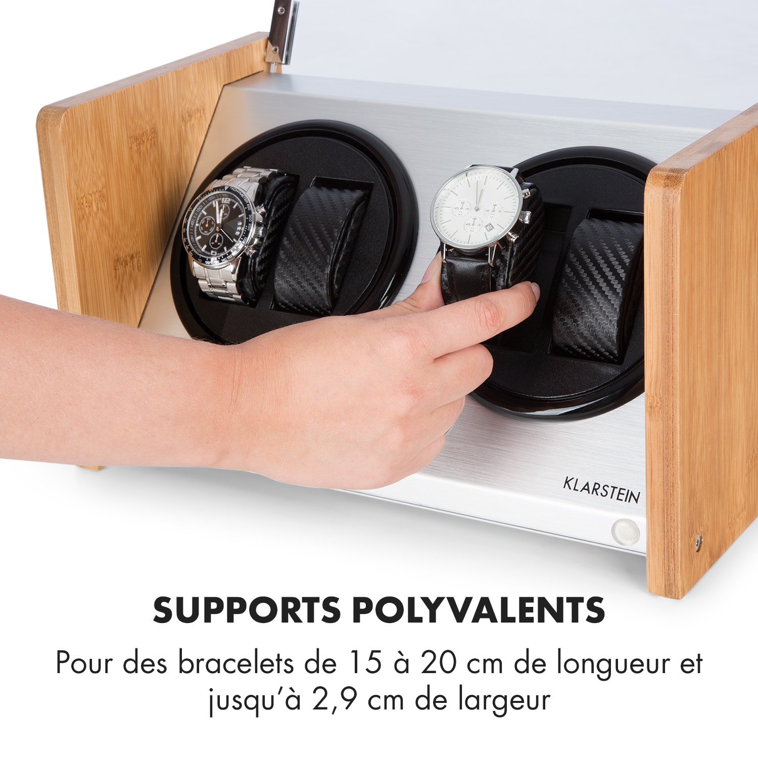Hanoi 4 Remontoir automatique 4 montres 4 programmes 3 vitesses bambou 4 montres