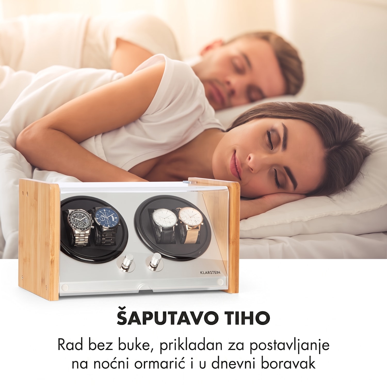 Hanoi 4, navijač satova, 4 komada ručnih satova, 3 brzine, 4 režima, bambus 4 sata