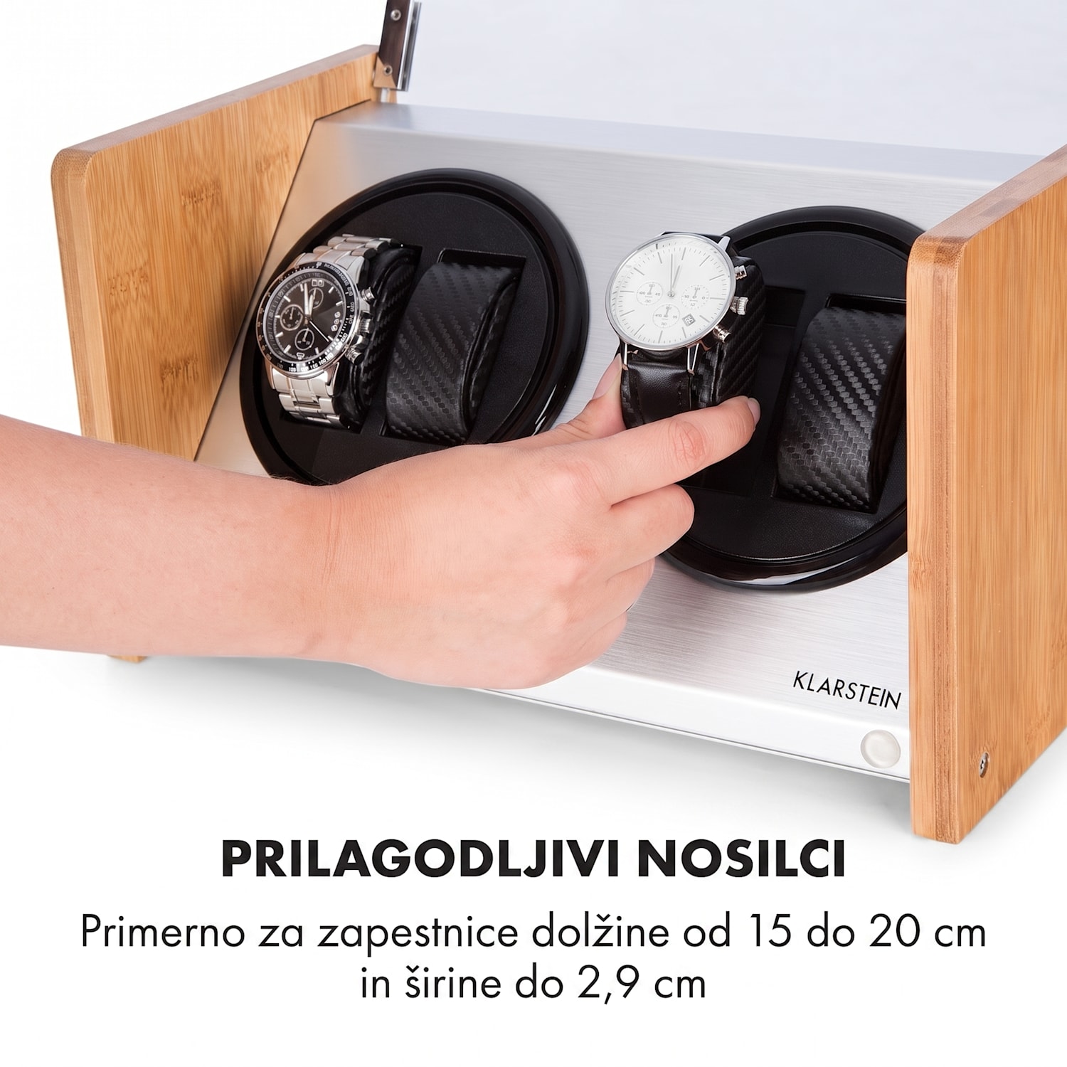 Naprava za navijanje ročne ure Hanoi 4, 4 kom ur, 3 hitrosti, 4 režimi, bambus 4 watches