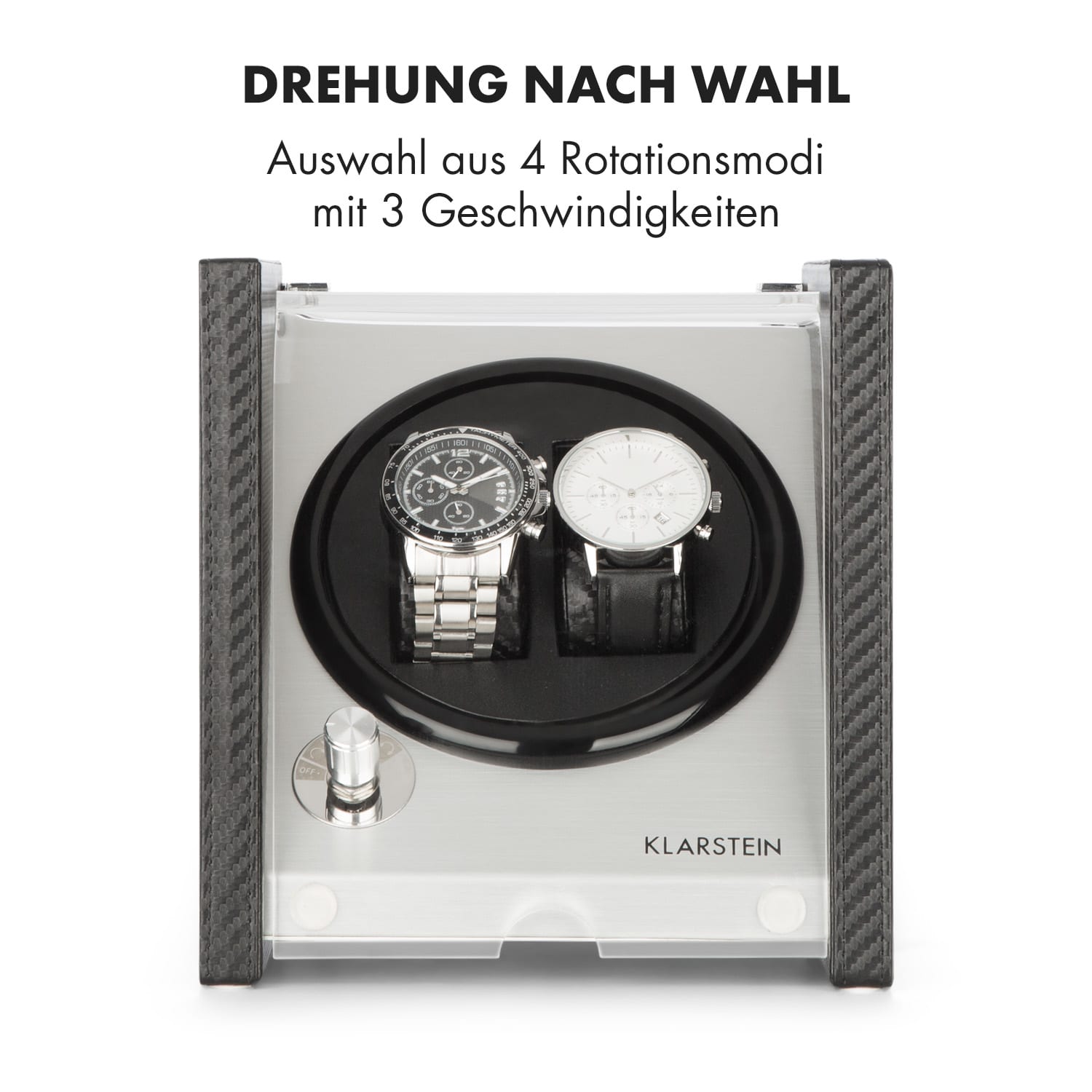 Tokyo 2 Uhrenbeweger, 2 Uhren, 3 Geschwindigkeiten, 4 Modi, schwarz 2 Uhren