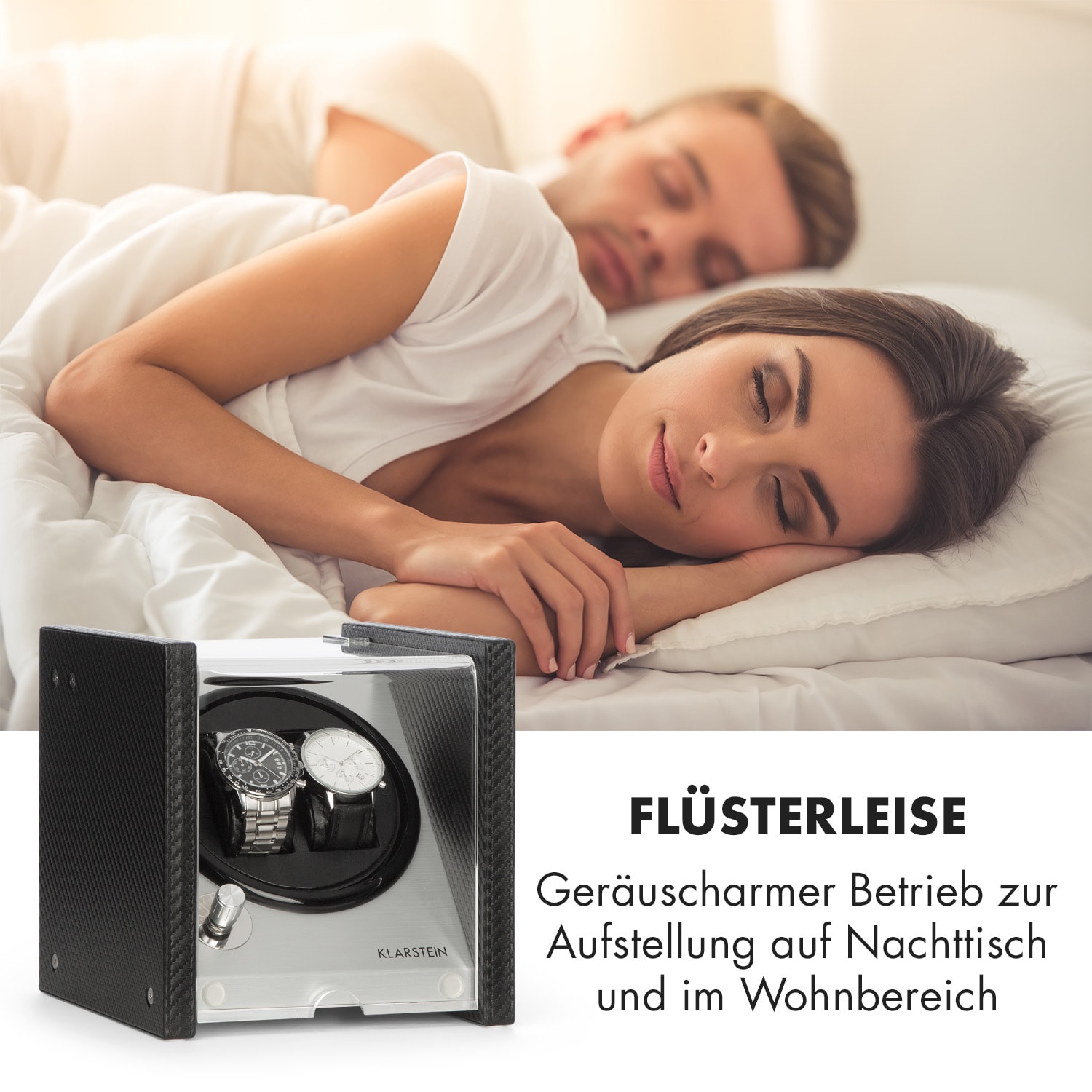 Tokyo 2 Uhrenbeweger, 2 Uhren, 3 Geschwindigkeiten, 4 Modi, schwarz 2 Uhren