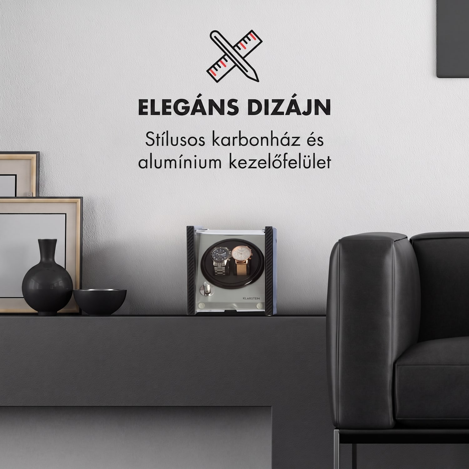 Tokyo 2, forgó óraállvány, 2 óra, 3 sebesség, 4 üzemmód, fekete 2 watches