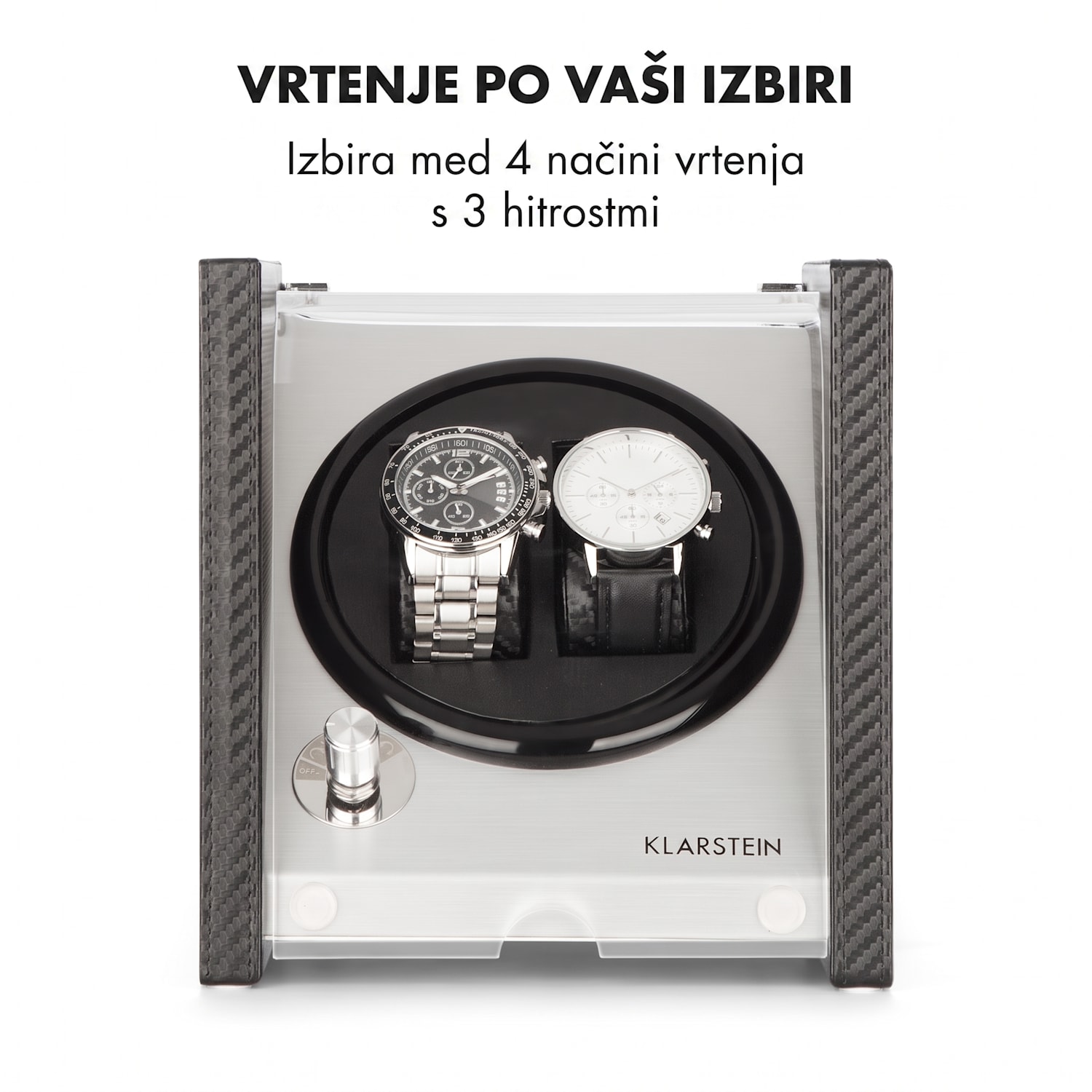 Naprava za navijanje ročne ure Tokyo 2, 2 kom ur, 3 hitrosti, 4 režimi, črna 2 watches