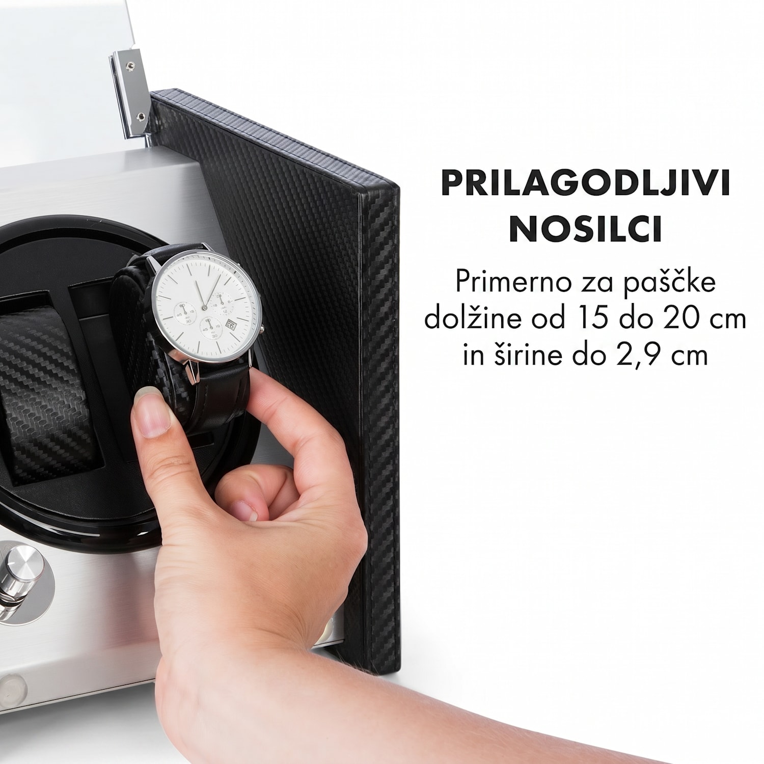 Naprava za navijanje ročne ure Tokyo 2, 2 kom ur, 3 hitrosti, 4 režimi, črna 2 watches