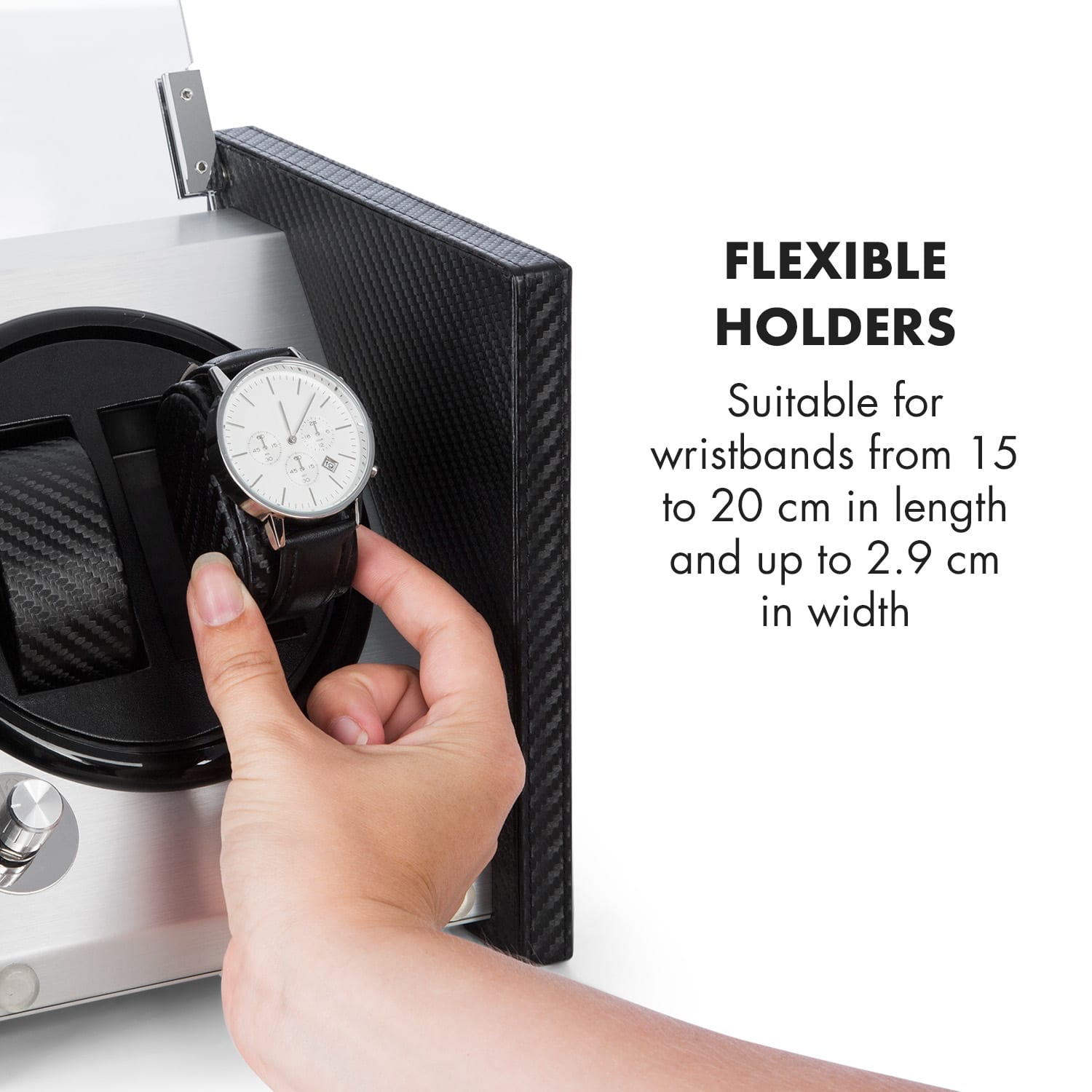 Naprava za navijanje ročne ure Tokyo 2, 2 kom ur, 3 hitrosti, 4 režimi, črna 2 watches