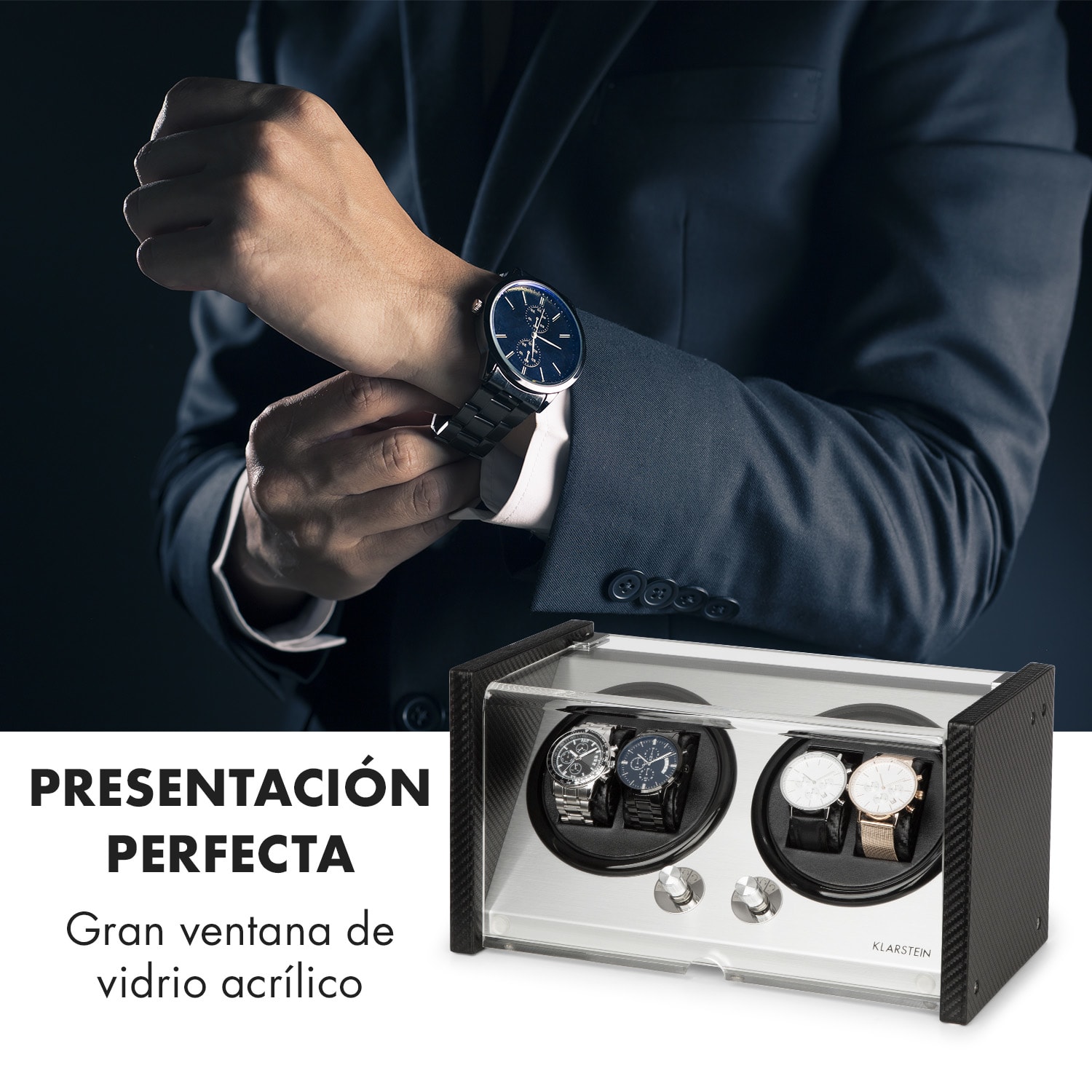 Tokyo 4 Estuche giratorio 4 relojes 3 velocidades 4 modos Negro 4 relojes
