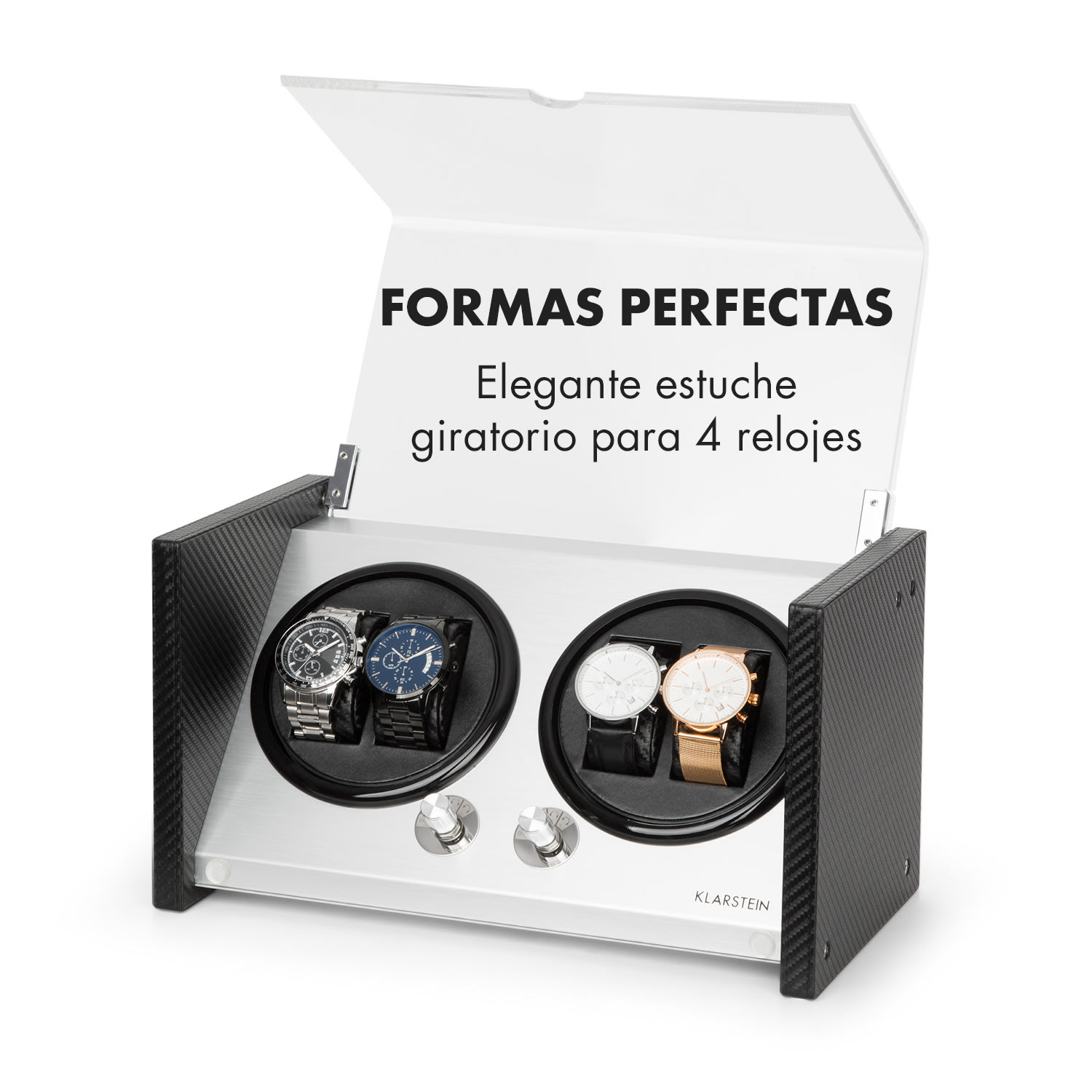 Tokyo 4 Estuche giratorio 4 relojes 3 velocidades 4 modos Negro 4 relojes