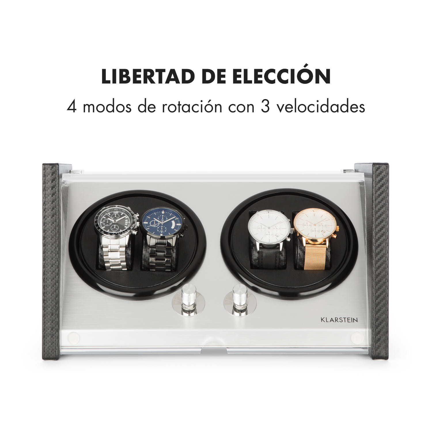 Tokyo 4 Estuche giratorio 4 relojes 3 velocidades 4 modos Negro 4 relojes