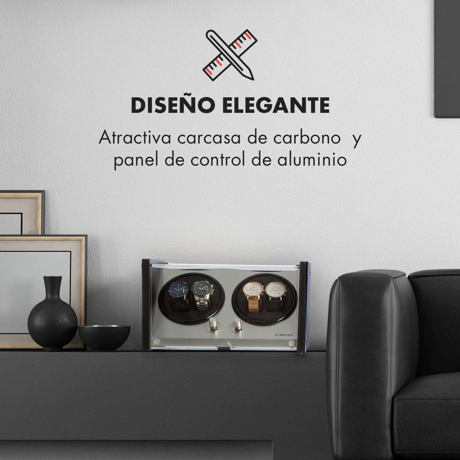 Tokyo 4 Estuche giratorio 4 relojes 3 velocidades 4 modos Negro 4 relojes
