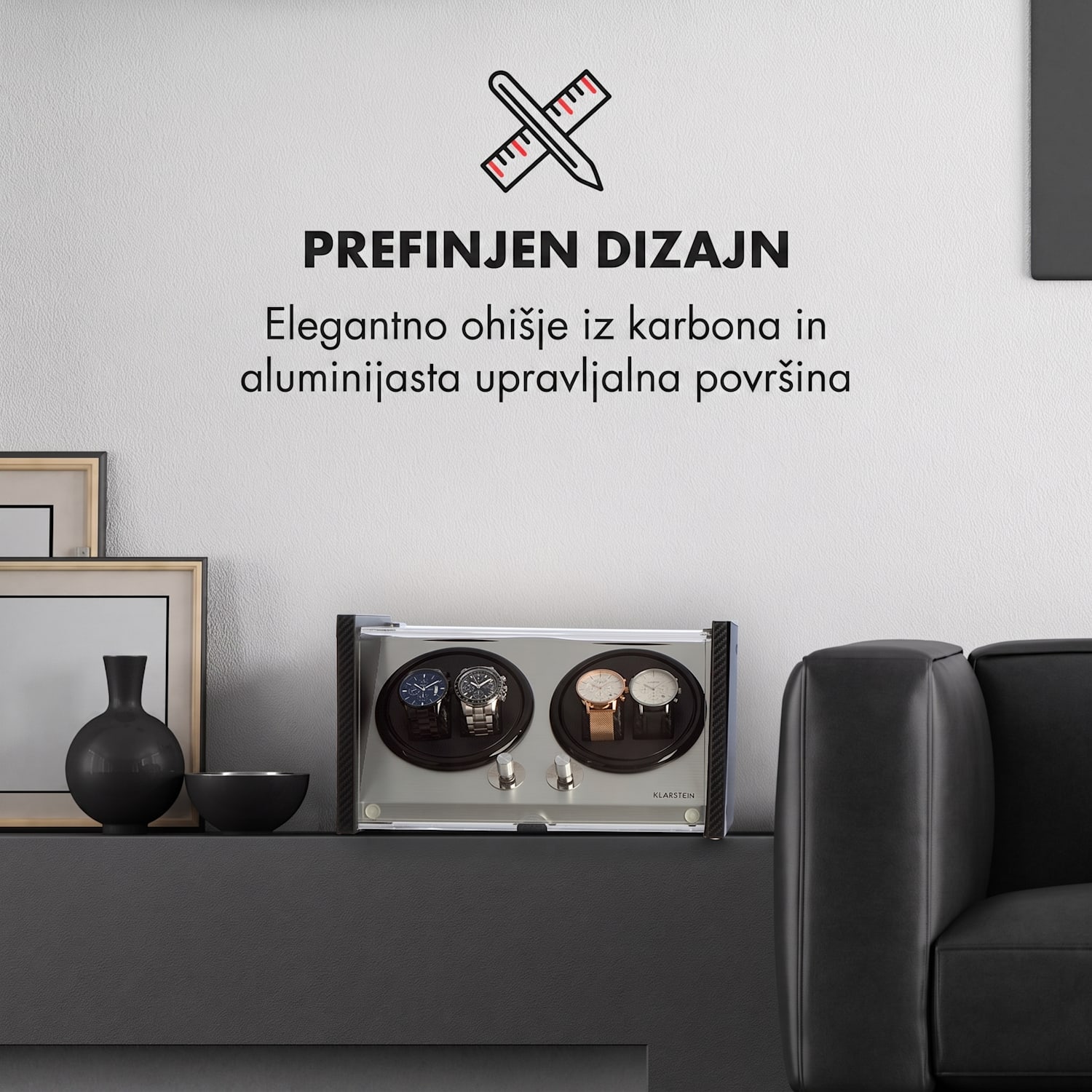 Naprava za navijanje ročne ure Tokyo 4, 4 kom ur, 3 hitrosti, 4 režimi, črna 4 watches