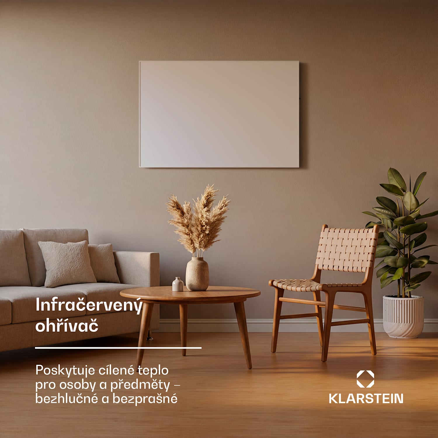Wonderwall 960 Smart, infračervený ohřívač, 80 x 120 cm, 960 W, týdenní časovač, IP24, bílý 