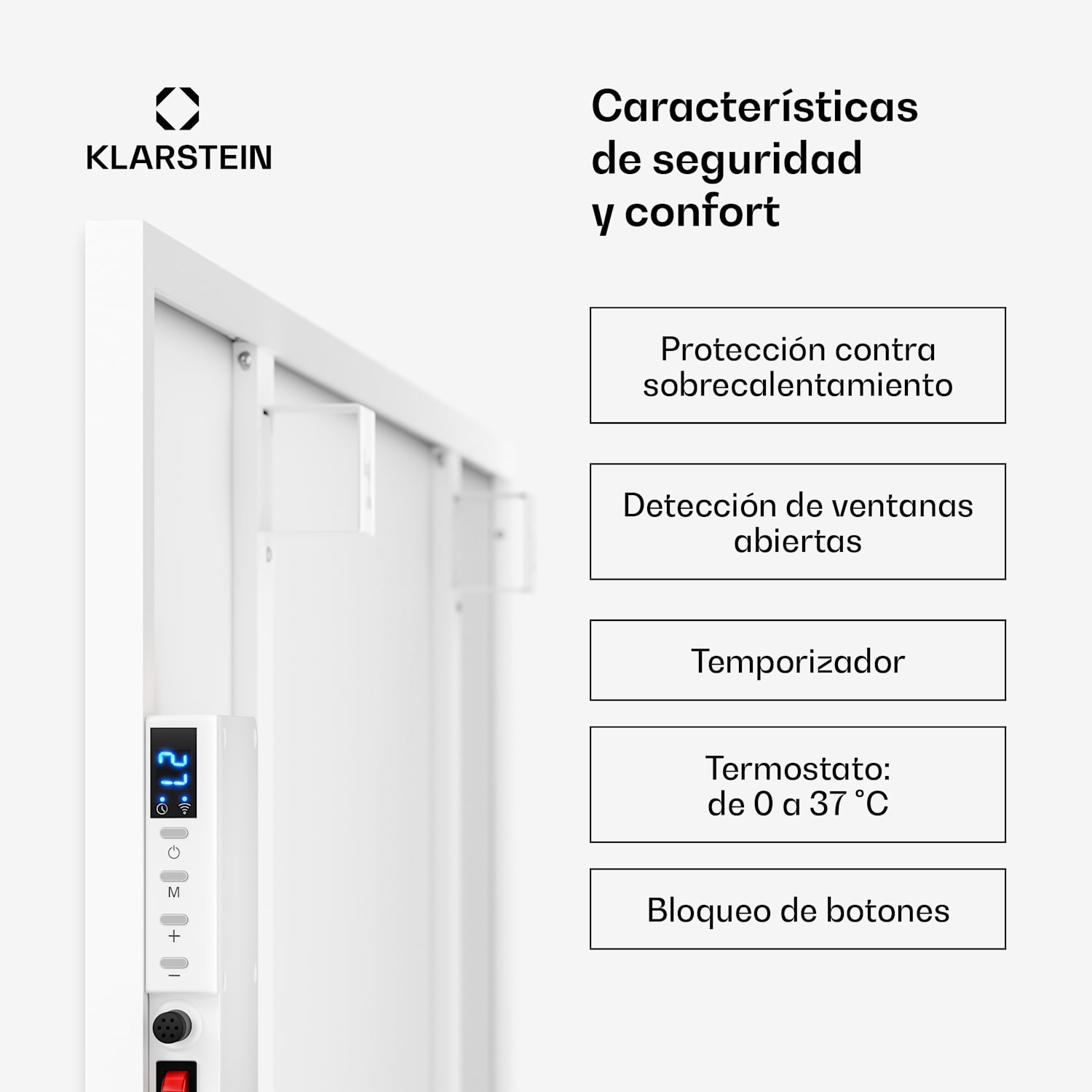 Wonderwall 960 Smart Panel calefactor infrarrojo 80x120cm 960W Temporizador semanal Blanco 