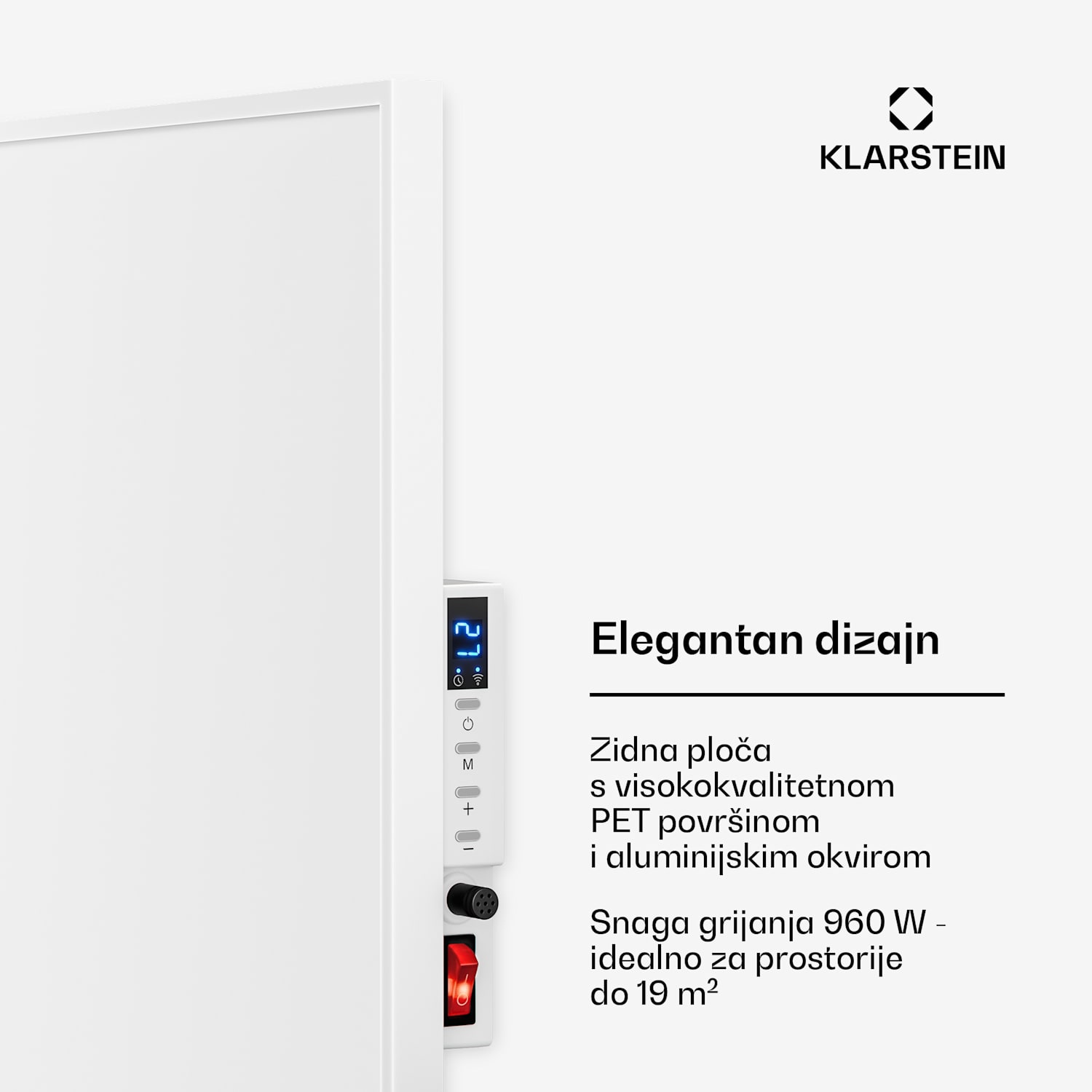 Wonderwall 960 Smart, infracrvena grijalica, 80 x 120cm, 960 W, tjedni tajmer, IP24, bijela 
