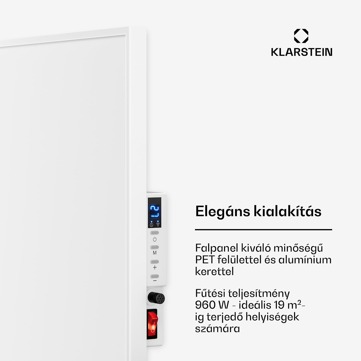 Wonderwall 960 Smart, infravörös hősugárzó, 80 x 120 cm, 960 W, heti időzítő, IP24, fehér 
