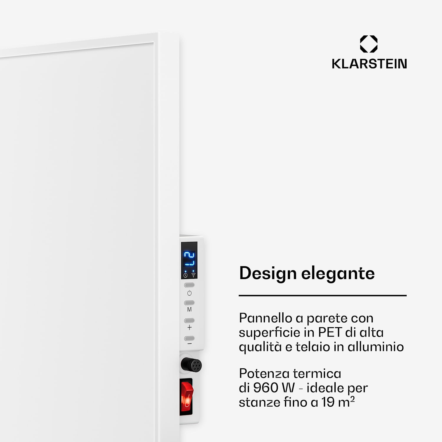 Wonderwall Smart - Pannello riscaldante a infrarossi, 80 x 120 cm, controllo con app, 960 W, timer settimanale, IP24 