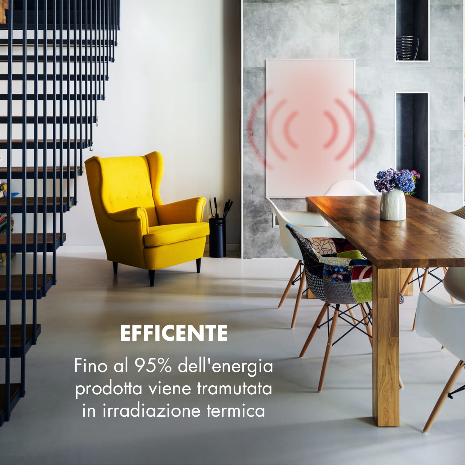 Wonderwall Smart - Pannello riscaldante a infrarossi, 80 x 120 cm, controllo con app, 960 W, timer settimanale, IP24 120 x 80 cm | 960 W | Sì