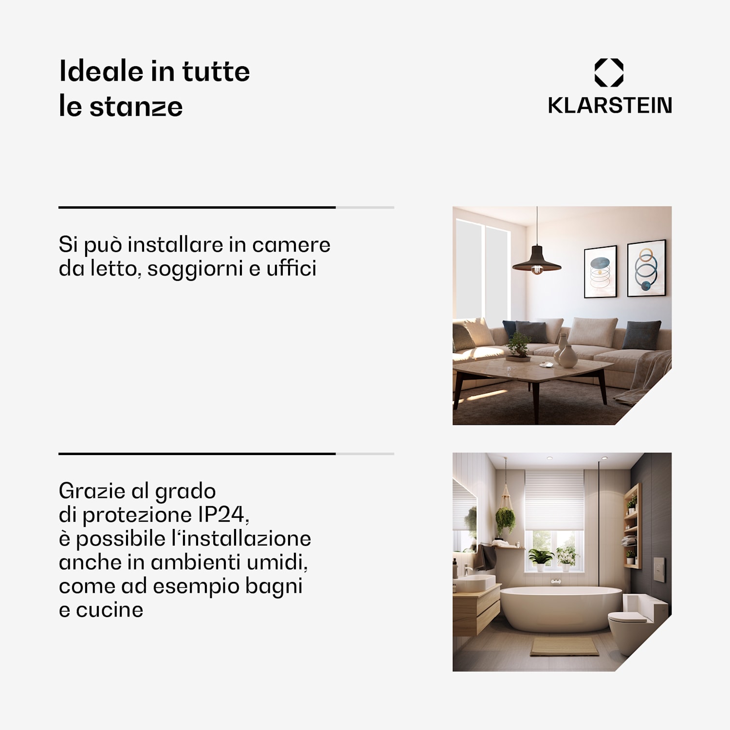 Wonderwall Smart - Pannello riscaldante a infrarossi, 80 x 120 cm, controllo con app, 960 W, timer settimanale, IP24 