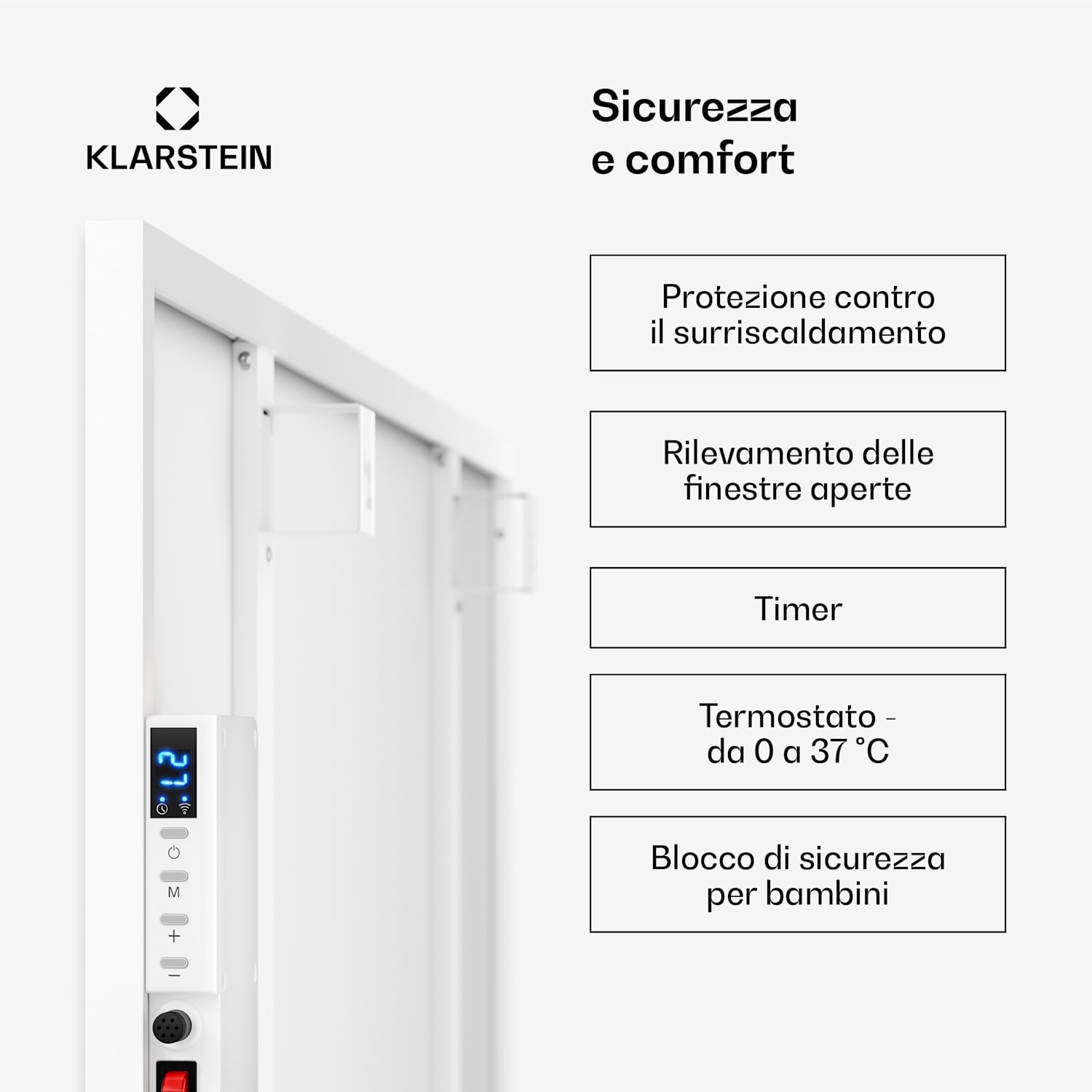 Wonderwall Smart - Pannello riscaldante a infrarossi, 80 x 120 cm, controllo con app, 960 W, timer settimanale, IP24 
