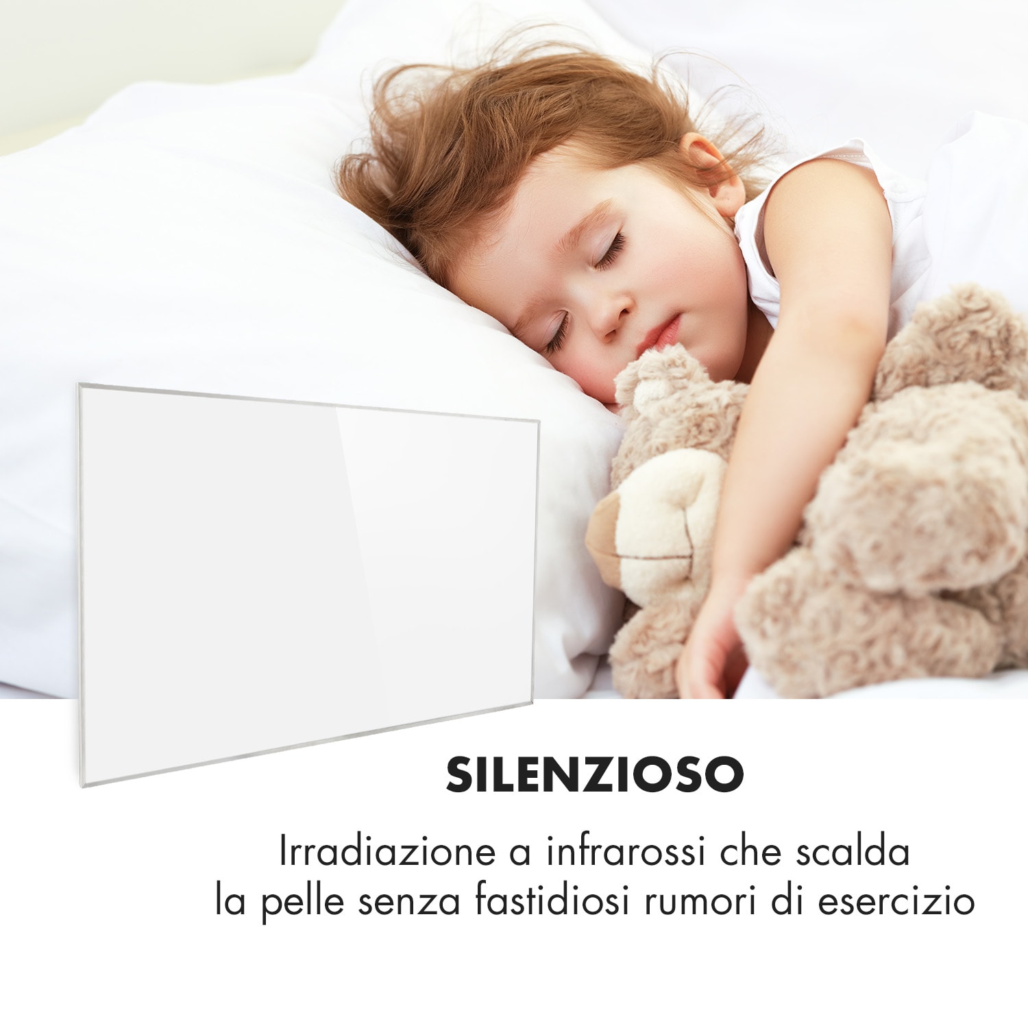 Wonderwall Smart - Pannello riscaldante a infrarossi, 80 x 120 cm, controllo con app, 960 W, timer settimanale, IP24 120 x 80 cm | 960 W | Sì