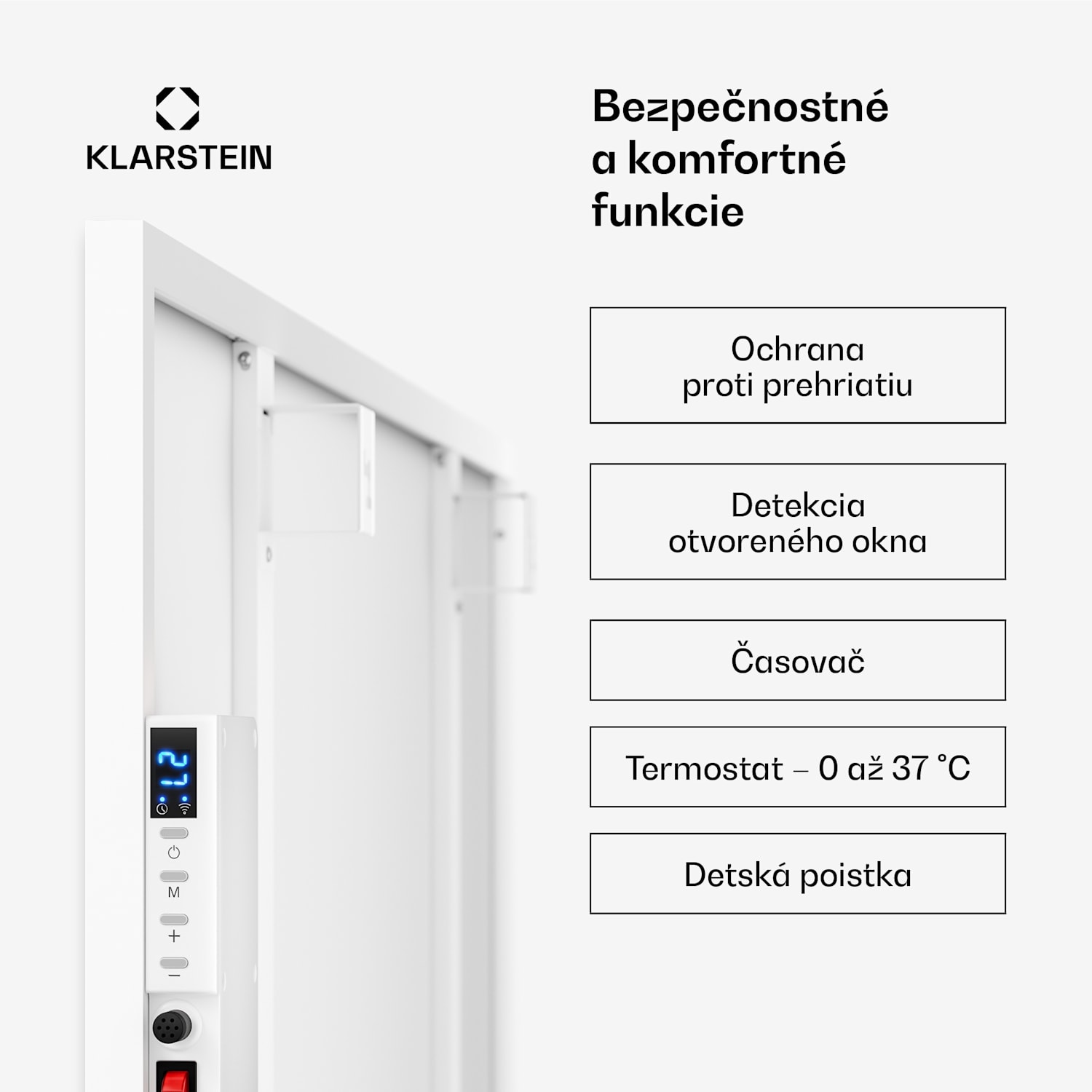 Wonderwall 960 Smart, infračervený ohrievač, 80 x 120 cm, 960 W, týždenný časovač, IP24, biely 120 x 80 cm | 960 W | Ano