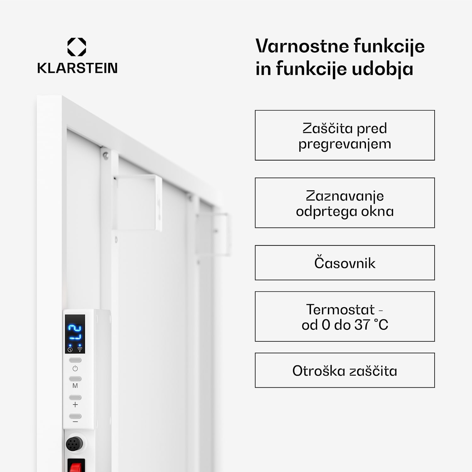 Wonderwall 960 Smart, infrardeči grelec, 80 x 120 cm, 960 W, tedenski časovnik, IP24, bel 120 x 80 cm | 960 W | Ano
