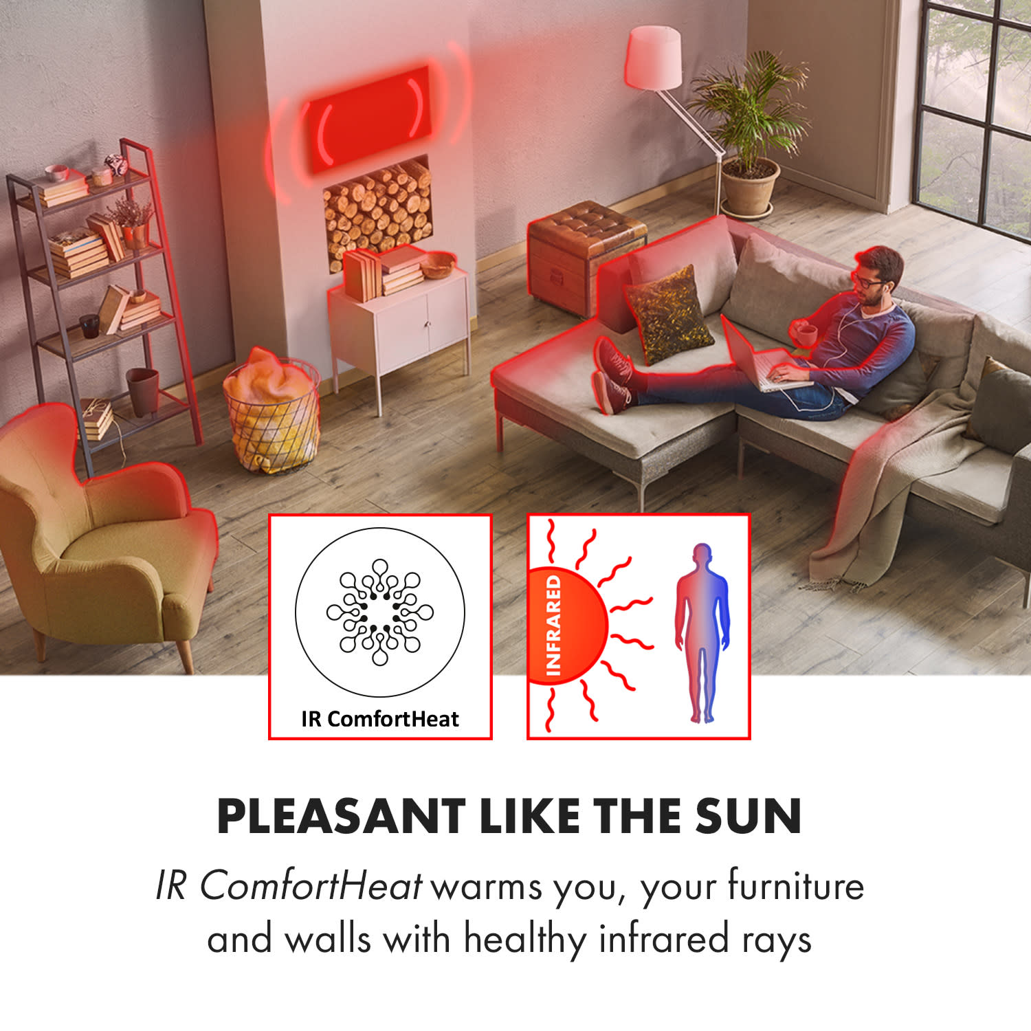 Wonderwall 960 Smart Panel calefactor infrarrojo 80x120cm 960W Temporizador semanal Blanco 120 x 80 cm | 960 W | Sí