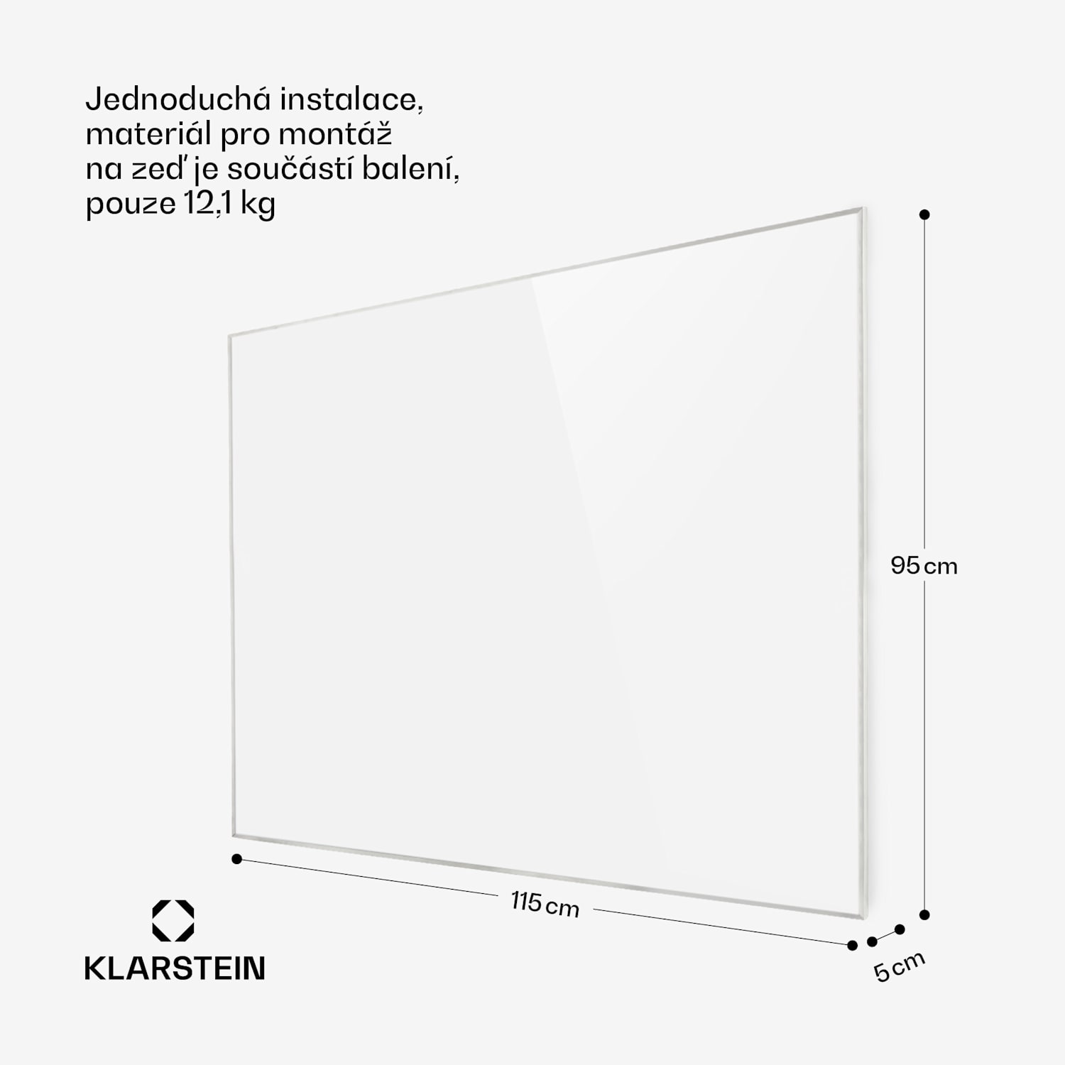 Wonderwall 1200 Smart, infračervený ohřívač, 100 x 120 cm, 1200 W, časovač, bílý 115 x 95 cm | 1200 W