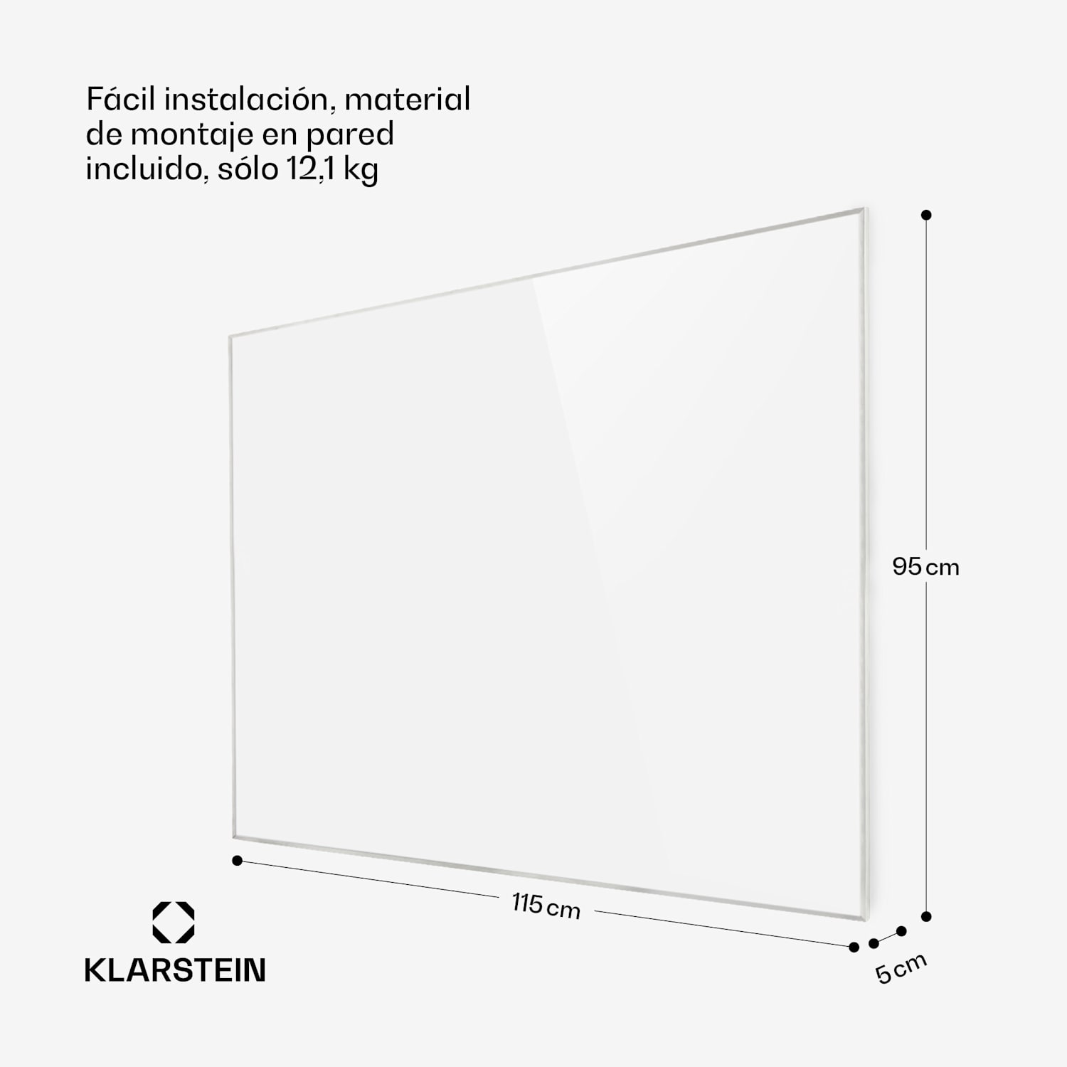 Wonderwall 1200 Smart Panel calefactor infrarrojo 100x120cm 1200W Temporizador semanal Blanco 