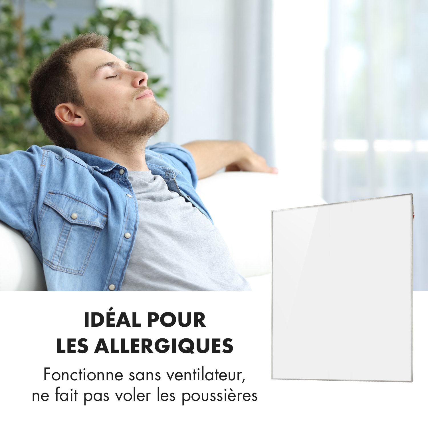 Wonderwall Smart infrarood verwarming 100x120cm app bediening 1200W weektimer IP24 115 x 95 cm | 1200 W