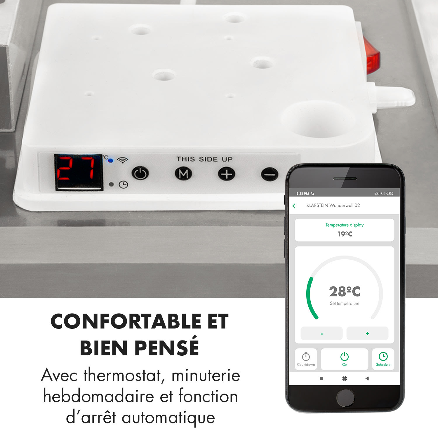 Wonderwall Smart infrarood verwarming 100x120cm app bediening 1200W weektimer IP24 115 x 95 cm | 1200 W