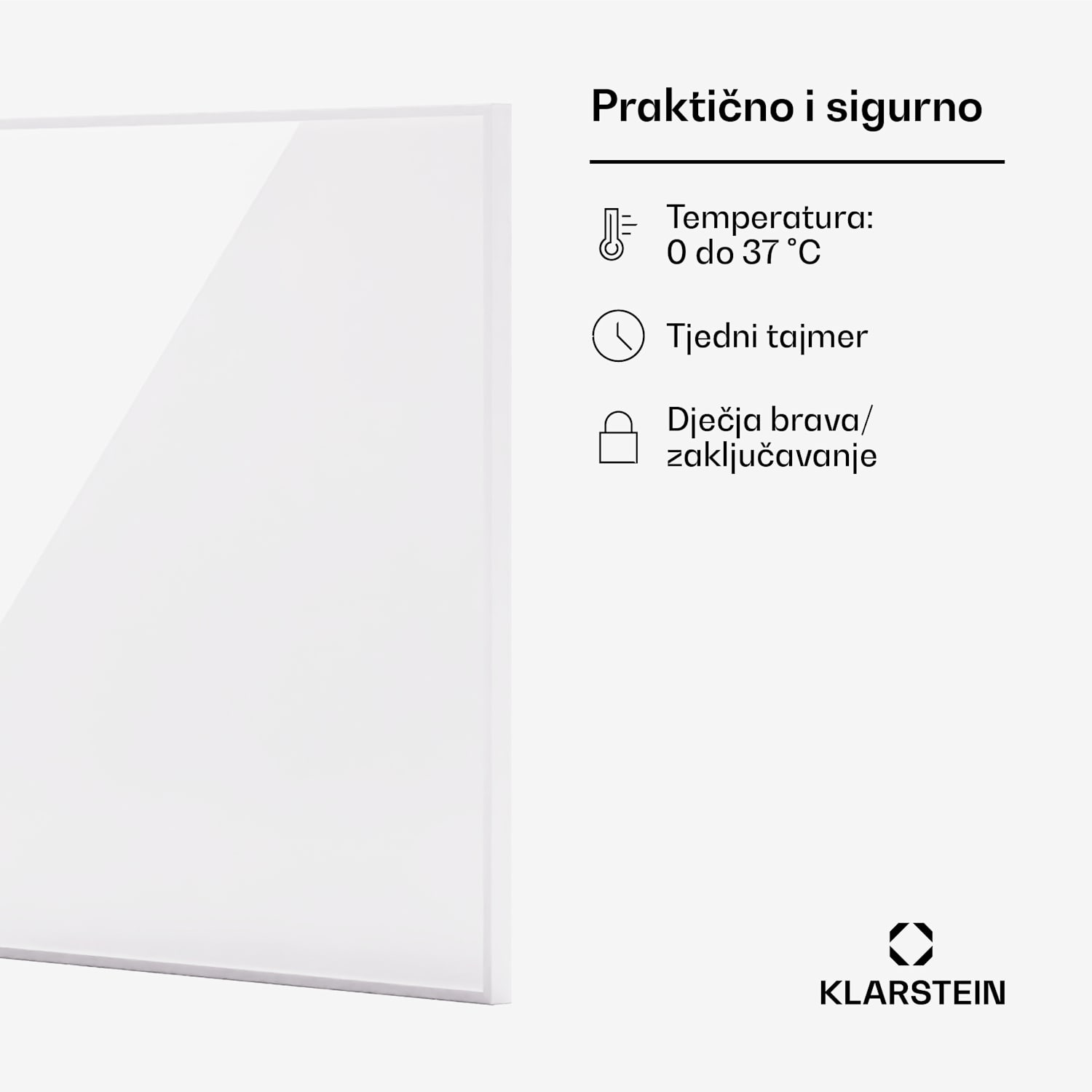 Wonderwall 1200 Smart, infracrvena grijalica, 115 x 95 cm, 1200 W, tjedni timer, IP24, bijela 115 x 95 cm | 1200 W