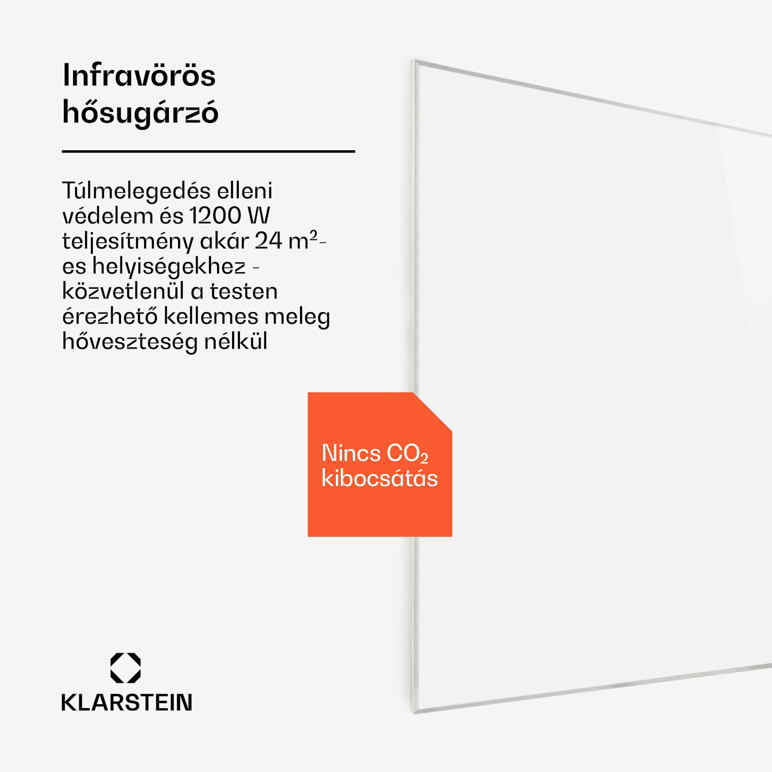 Wonderwall 1200 Smart, infravörös hősugárzó, 100 x 120 cm, 1200 W, heti időzítő, IP24, fehér 