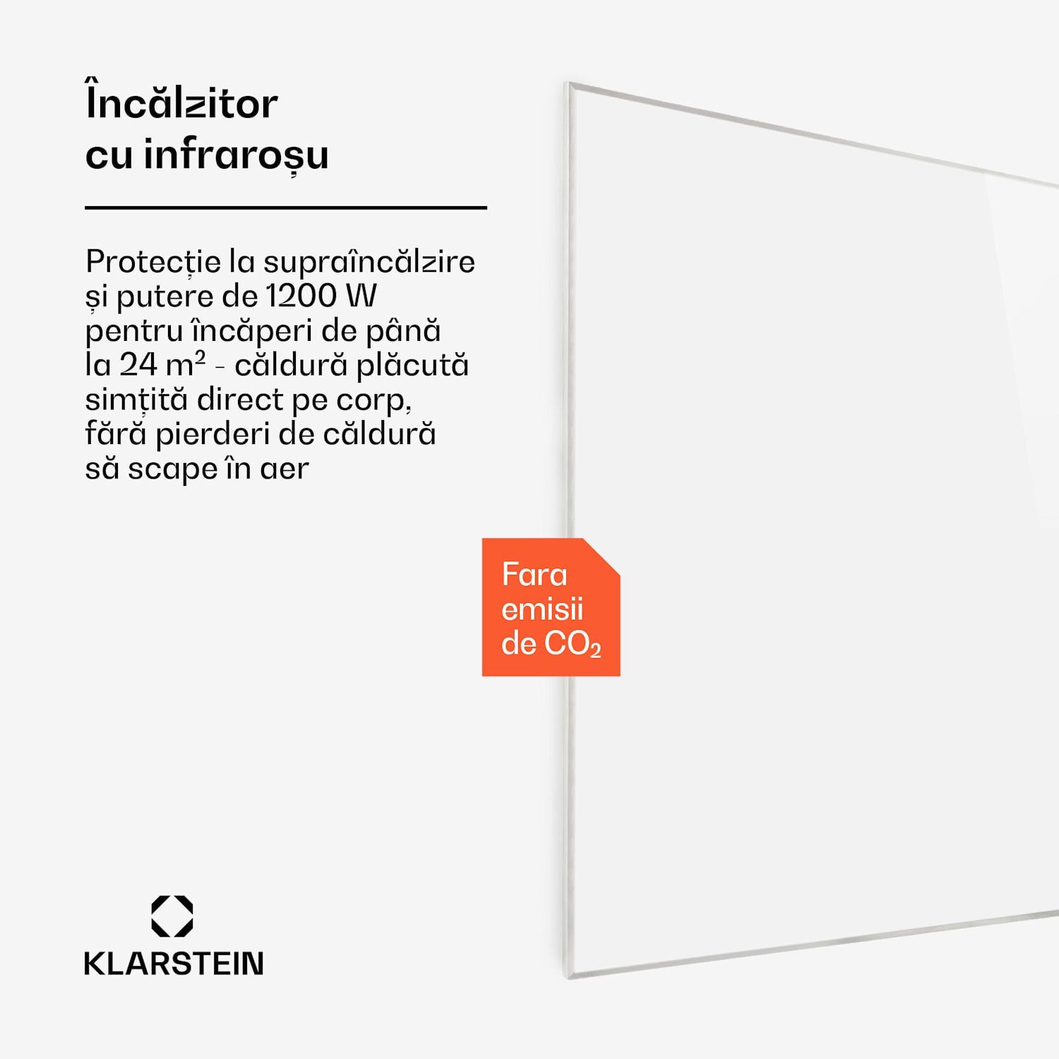 Wonderwall 1200 Smart, încălzitor pe infraroșu, 115 x 95 cm, 1200 W, săptămânal, alb 