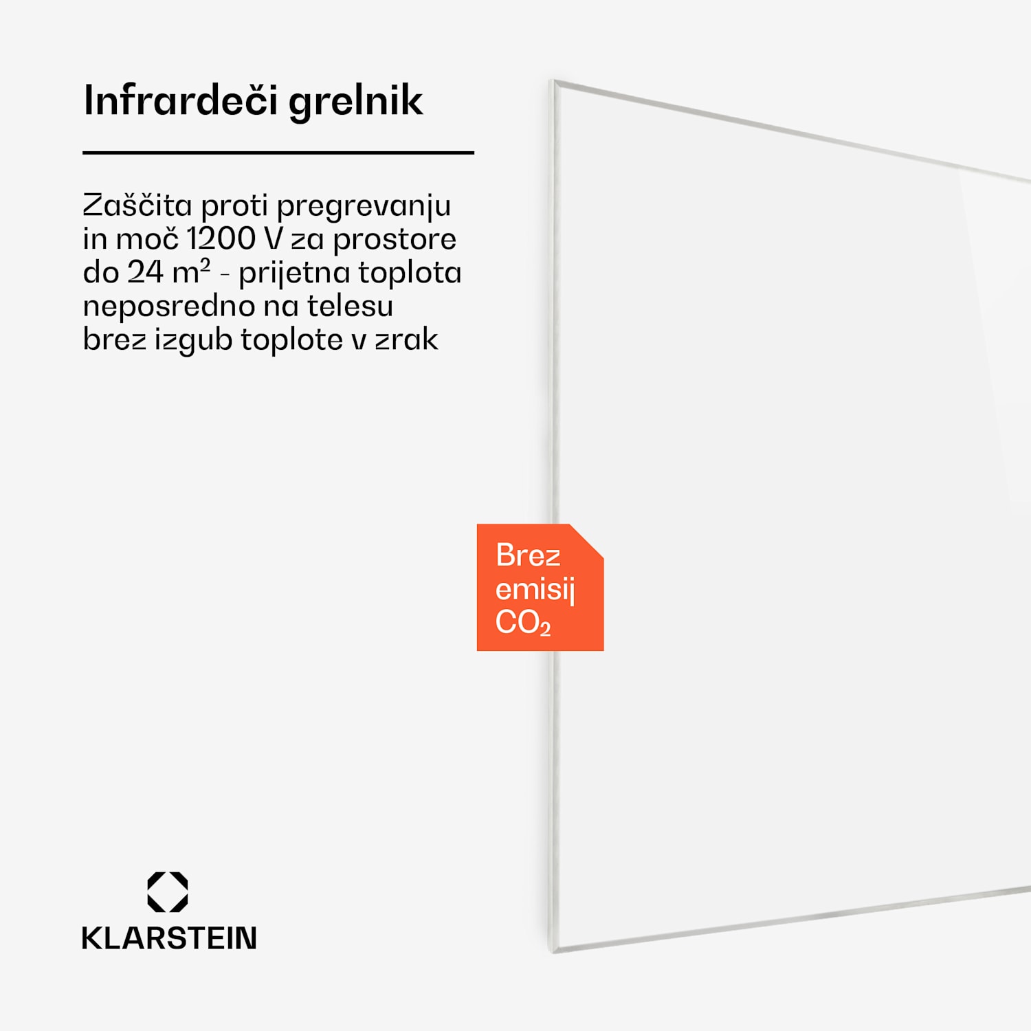 Wonderwall 1200 Smart, infra plošča, infrardeč grelnik, 115 x 95 cm, 1200 W, tedenski časovnik, bela 