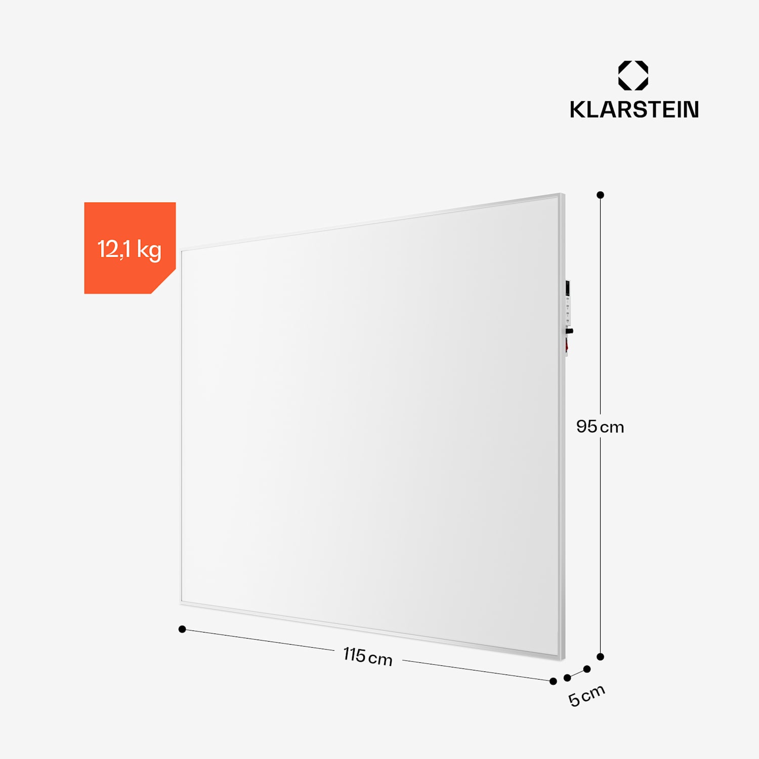 Wonderwall 1200 Smart Panel calefactor infrarrojo 100x120cm 1200W Temporizador semanal Blanco 