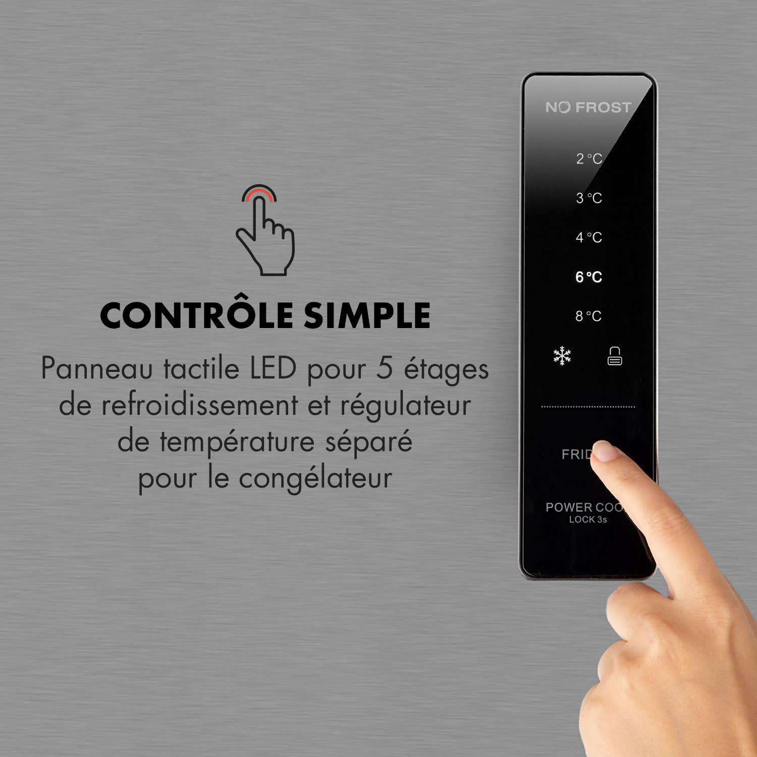 Height Cool XXL koel-/vrieskast 330L/95L A+ led touch edelstaal 