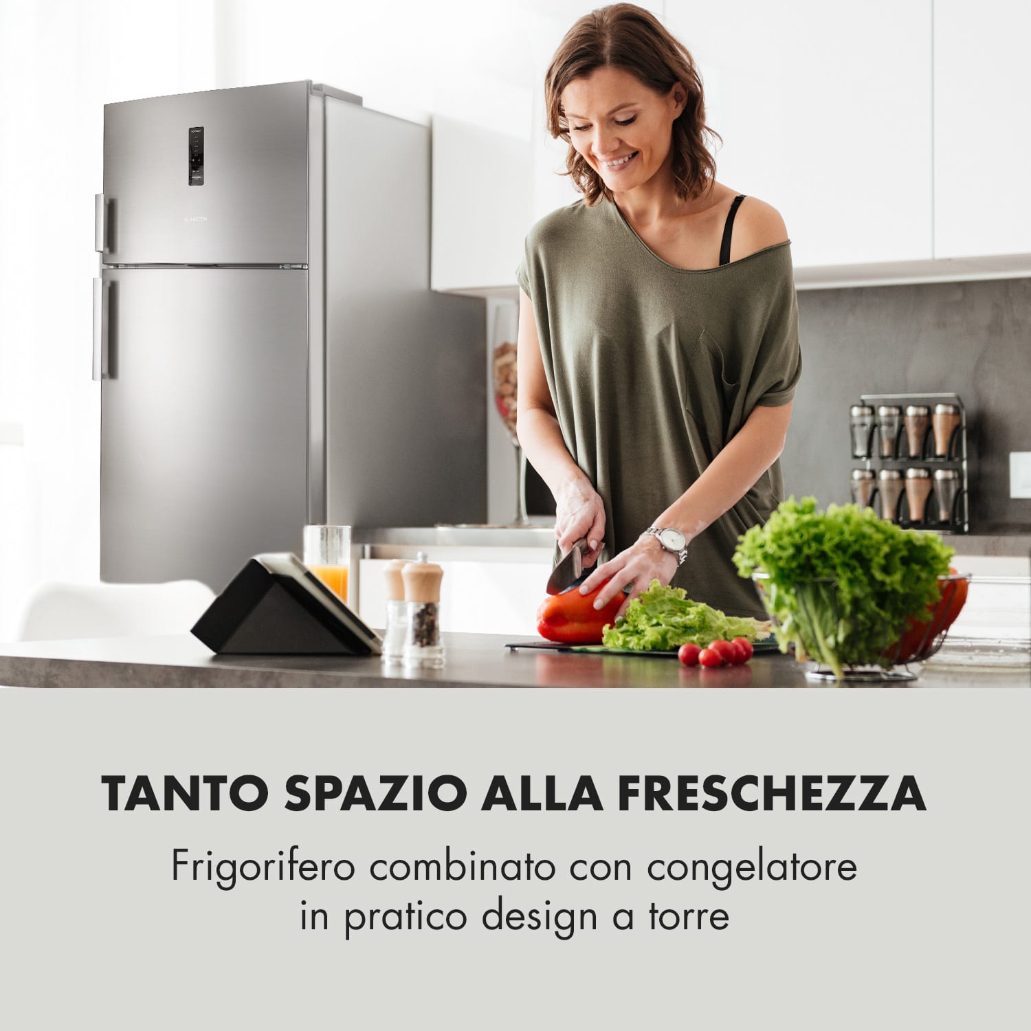 Height Cool XXL Frigorifero/ Congelatore 330 l/95 l A+ LED Touch Acciaio Inox 