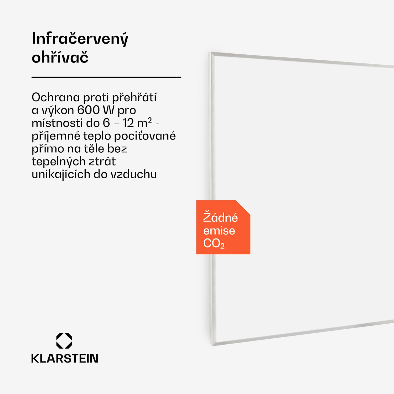 Wonderwall 60, infračervený ohřívač 60 x 100cm, 600 W, týdenní časovač, IP24 100 x 60 cm | 600 W | Ne