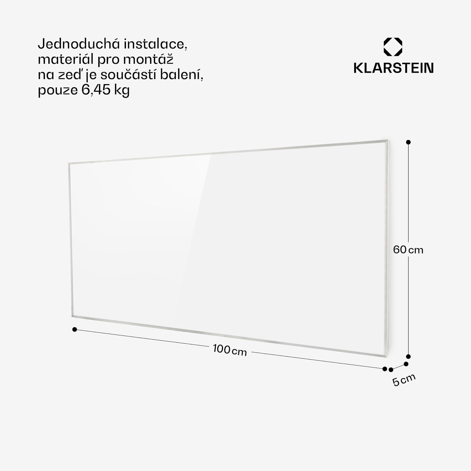 Wonderwall 60, infračervený ohřívač 60 x 100cm, 600 W, týdenní časovač, IP24 100 x 60 cm | 600 W | Ne