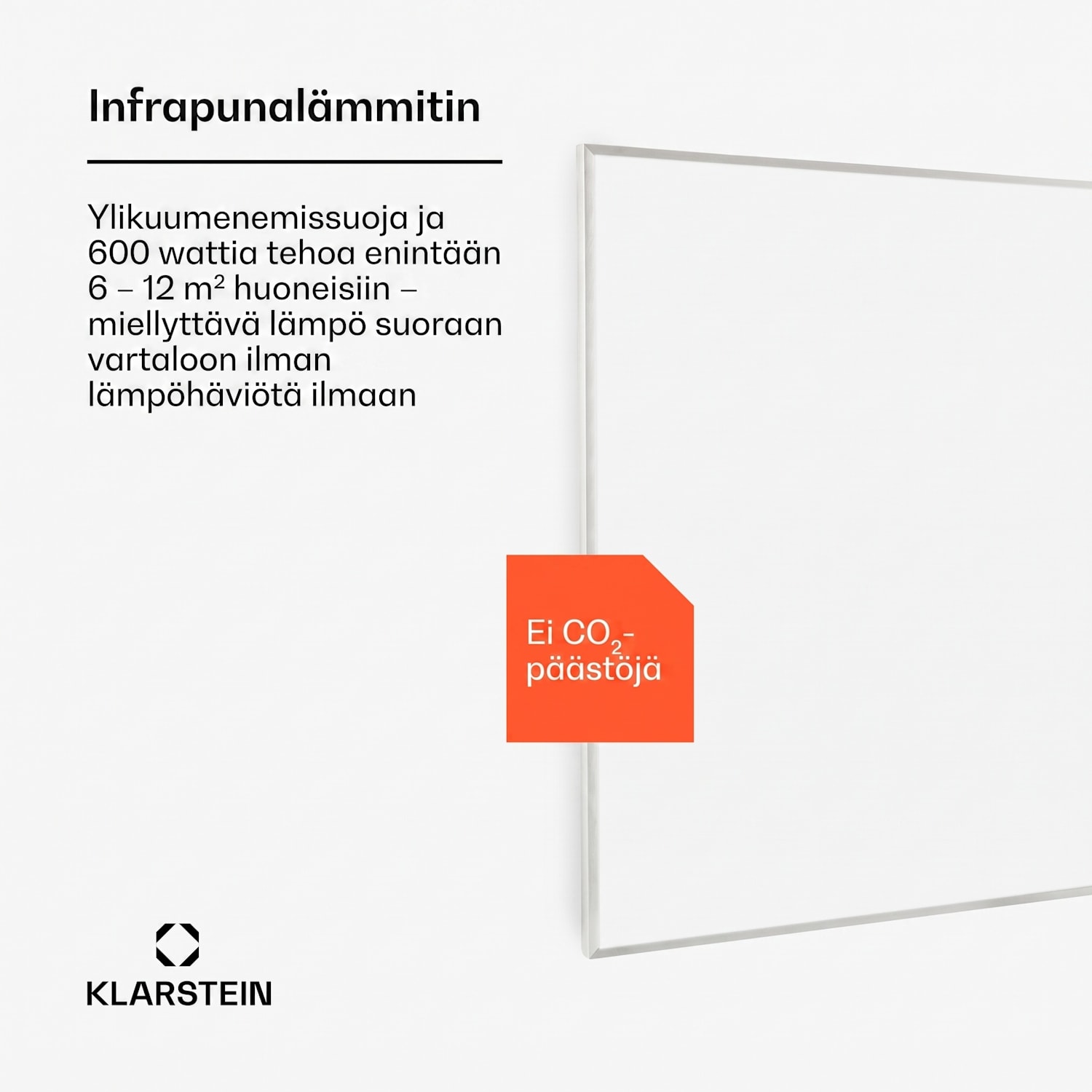 Wonderwall 60 infrapunalämmitin 60 x 100 cm 600 W viikkoajastin IP24 100 x 60 cm | 600 W | Ei