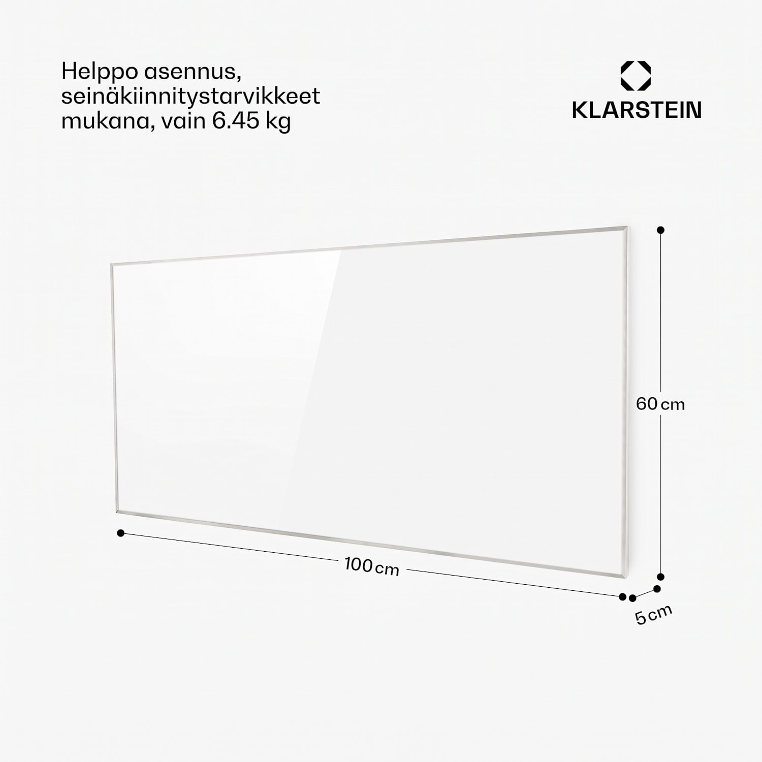 Wonderwall 60 infrapunalämmitin 60 x 100 cm 600 W viikkoajastin IP24 100 x 60 cm | 600 W | Ei