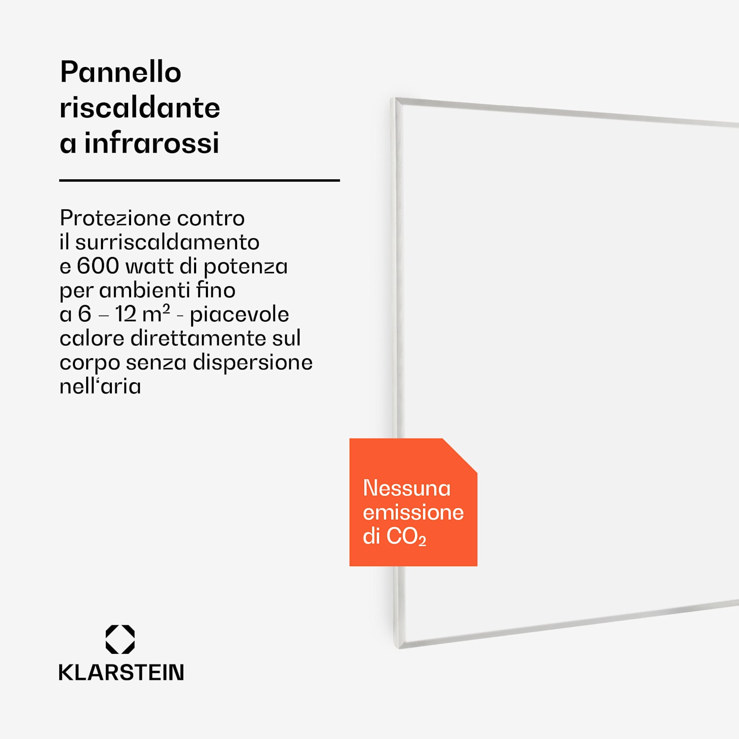 Wonderwall 60 - Pannello riscaldante a infrarossi, 60 x 100 cm, 600 W, timer settimanale, IP24 