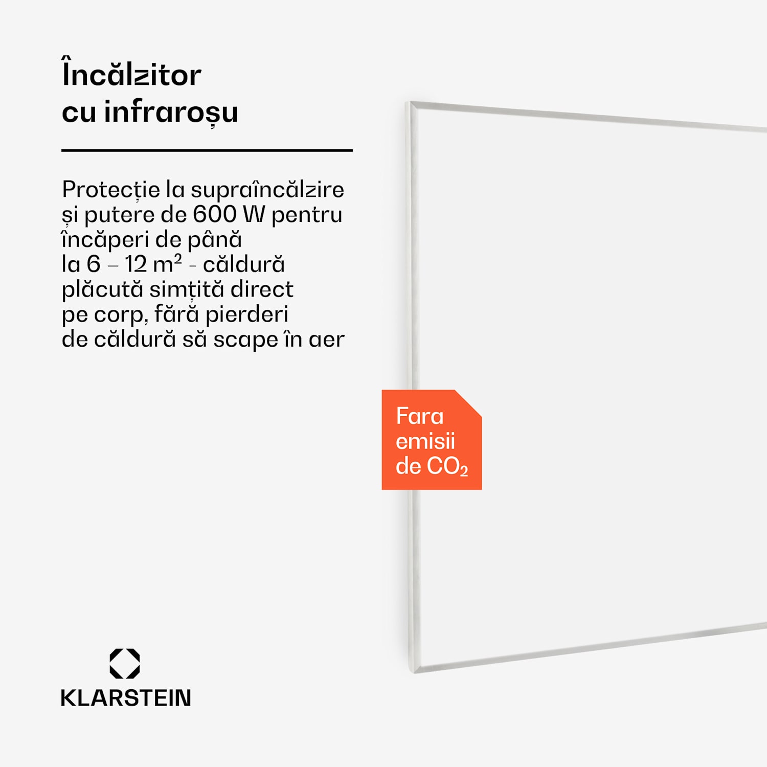 Wonderwall 60, Încălzitor cu infraroșu, 60x100cm, 600W, Cronometru săptămânal, IP24 100 x 60 cm | 600 W | Nu