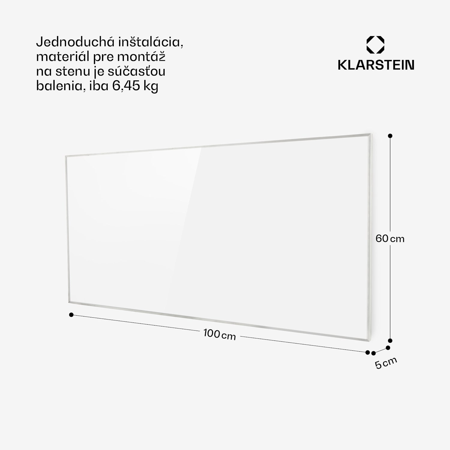 Wonderwall 60, infračervený ohrievač, 60 x 100cm, 600 W, týždenný časovač, IP24 100 x 60 cm | 600 W | Nie