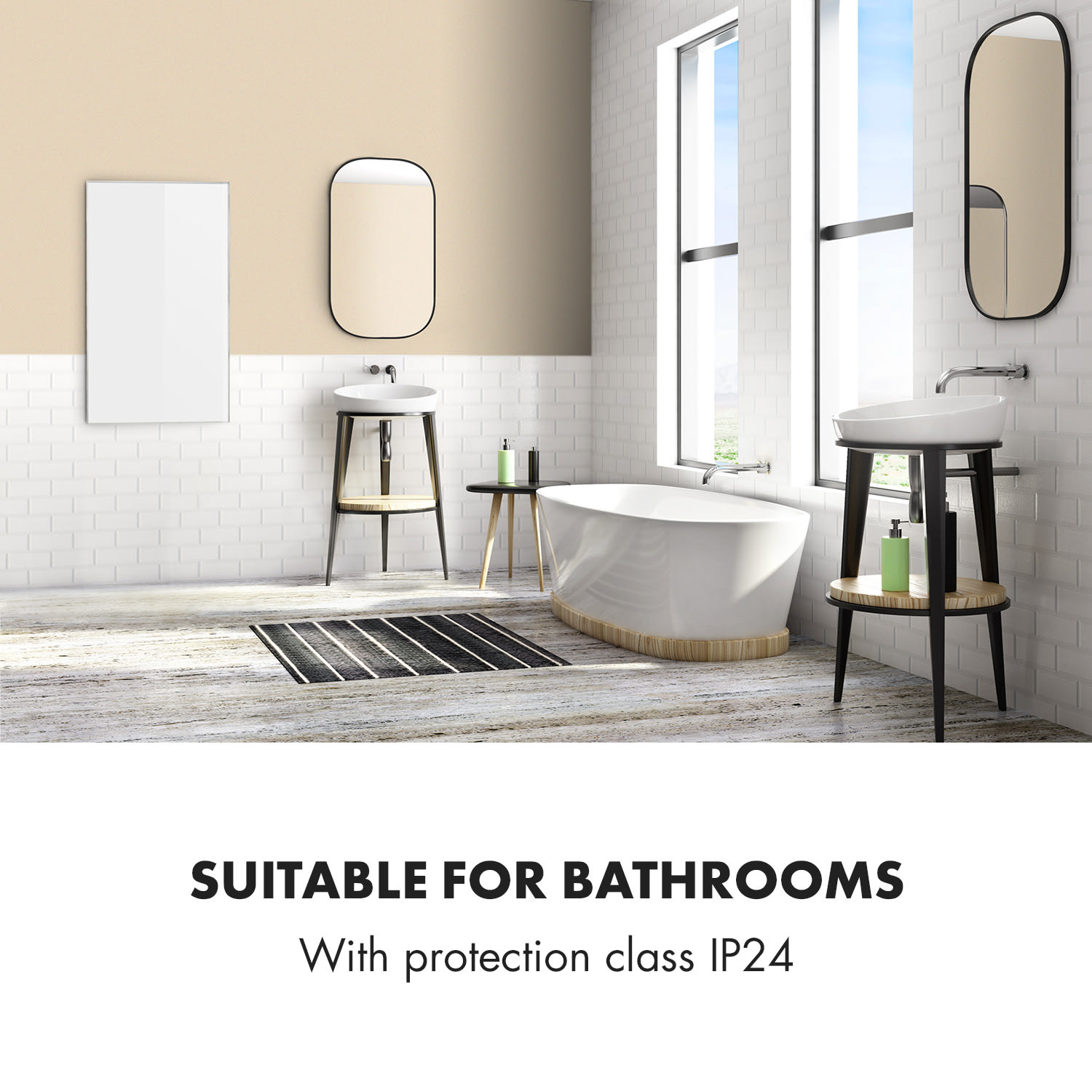 Wonderwall 60 Aquecedor de infravermelhos 60x100cm 600W Temporizador semanal IP24 