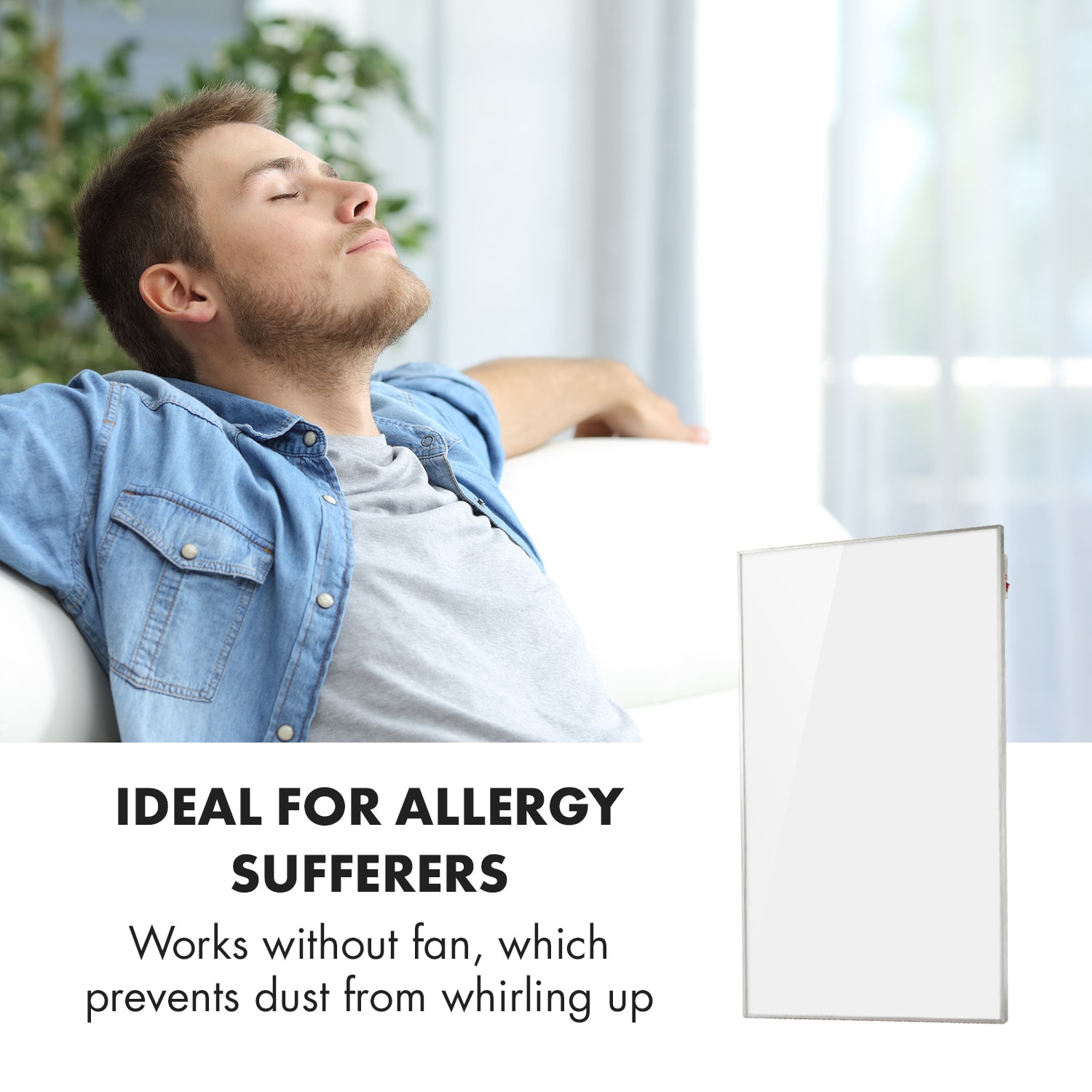 Wonderwall 60 Aquecedor de infravermelhos 60x100cm 600W Temporizador semanal IP24 