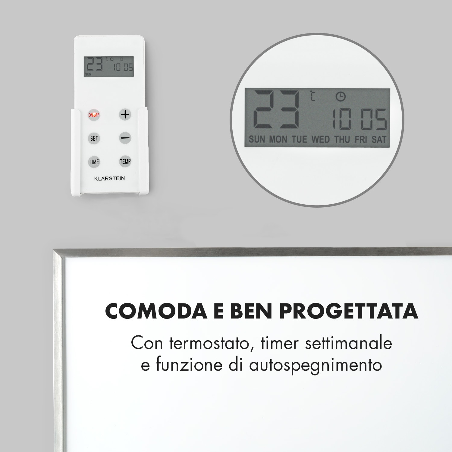 Wonderwall 36 - Pannello riscaldante a infrarossi, 60 x 60 cm, 360 W, timer settimanale, IP24 60 x 60 cm | 360 W | No