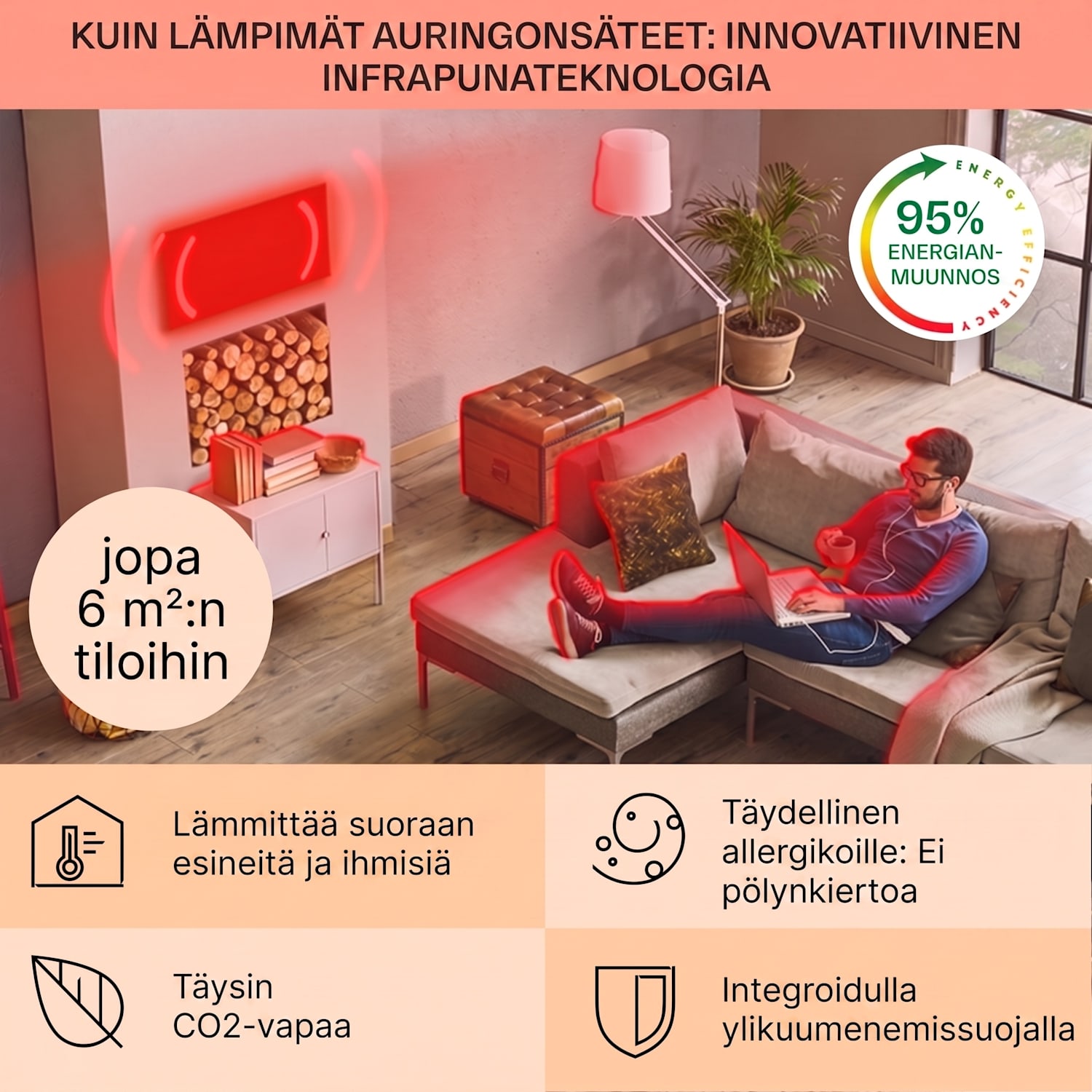 Wonderwall 30 infrapunalämmitin 30 x 100 cm 300 W viikkoajastin IP24 100x30 cm | 300 W | Ei