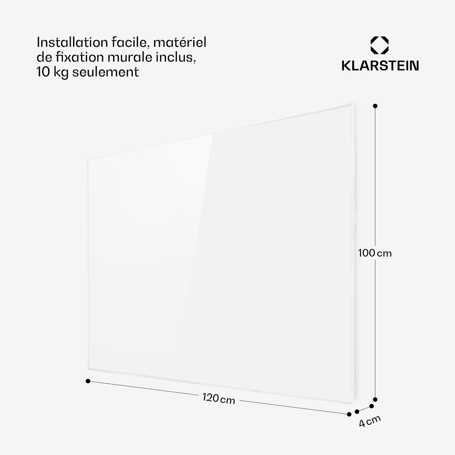 Wonderwall 120 radiateur infrarouge 120x100 cm 1200 W minuterie IP24 1200 W