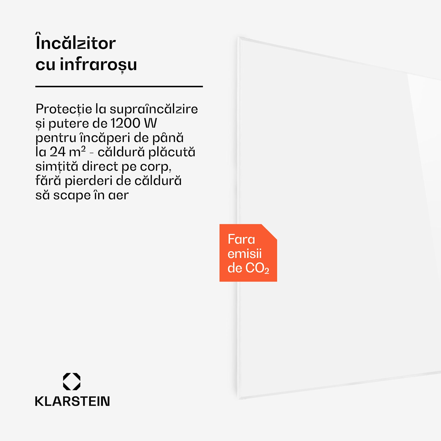 Wonderwall 120, Încălzitor cu infraroșu,  120x100cm, 1200W, Cronometru, IP24 1200 W